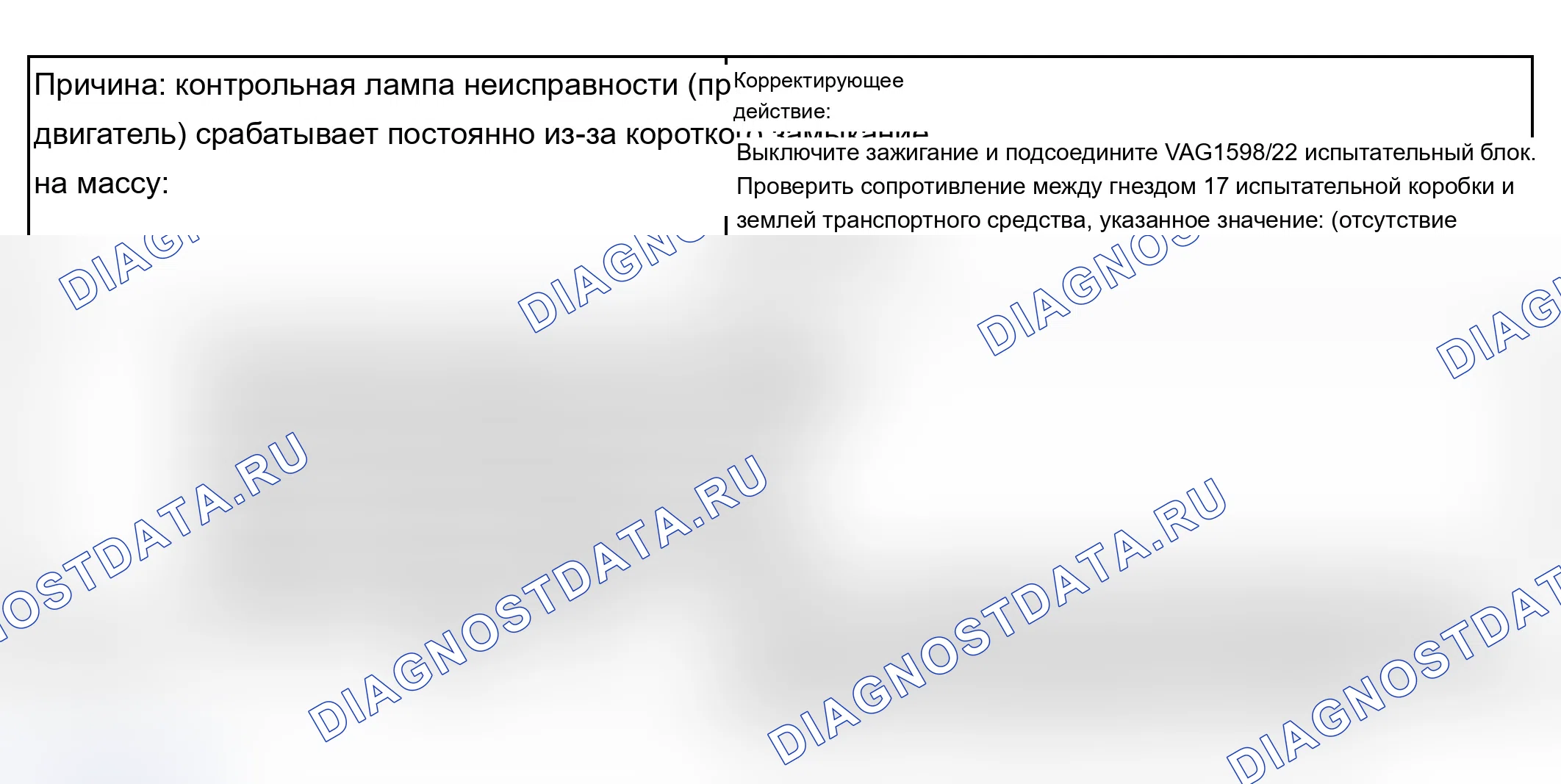Рис. 3: контрольная лампа неисправности (проверить двигатель) не выходит Устранение неполадок. Audi A6 C5