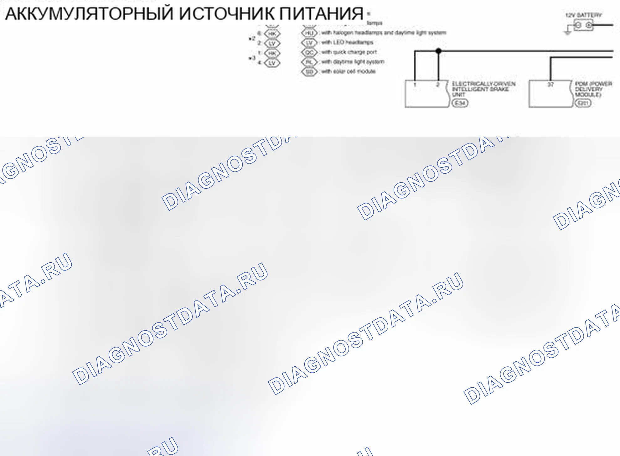 Рис. 16: электросхема - ПИТАНИЕ ОТ АККУМУЛЯТОРНОЙ БАТАРЕИ. Nissan Leaf I