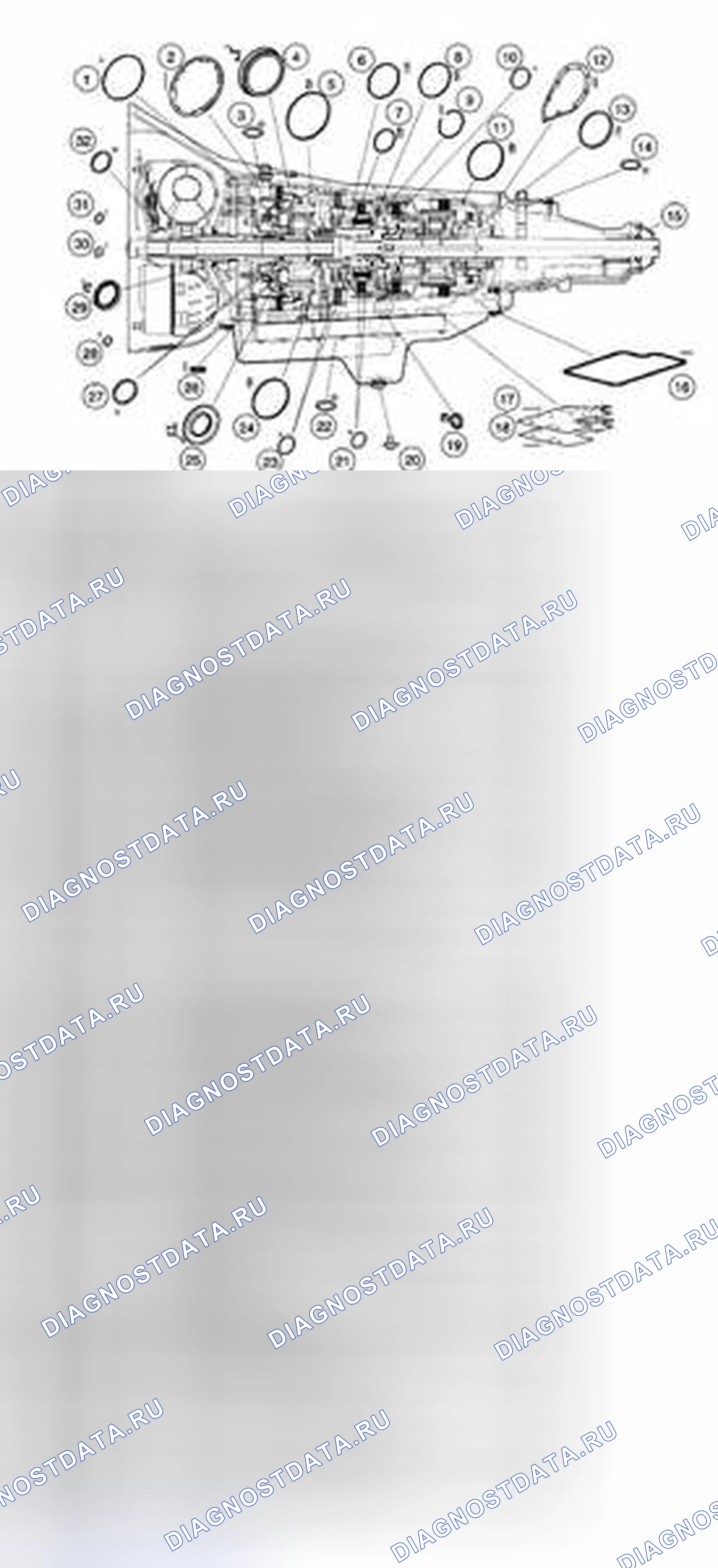 Рис. 379: Локатор уплотнений, колец и прокладок. Hyundai Lantra I