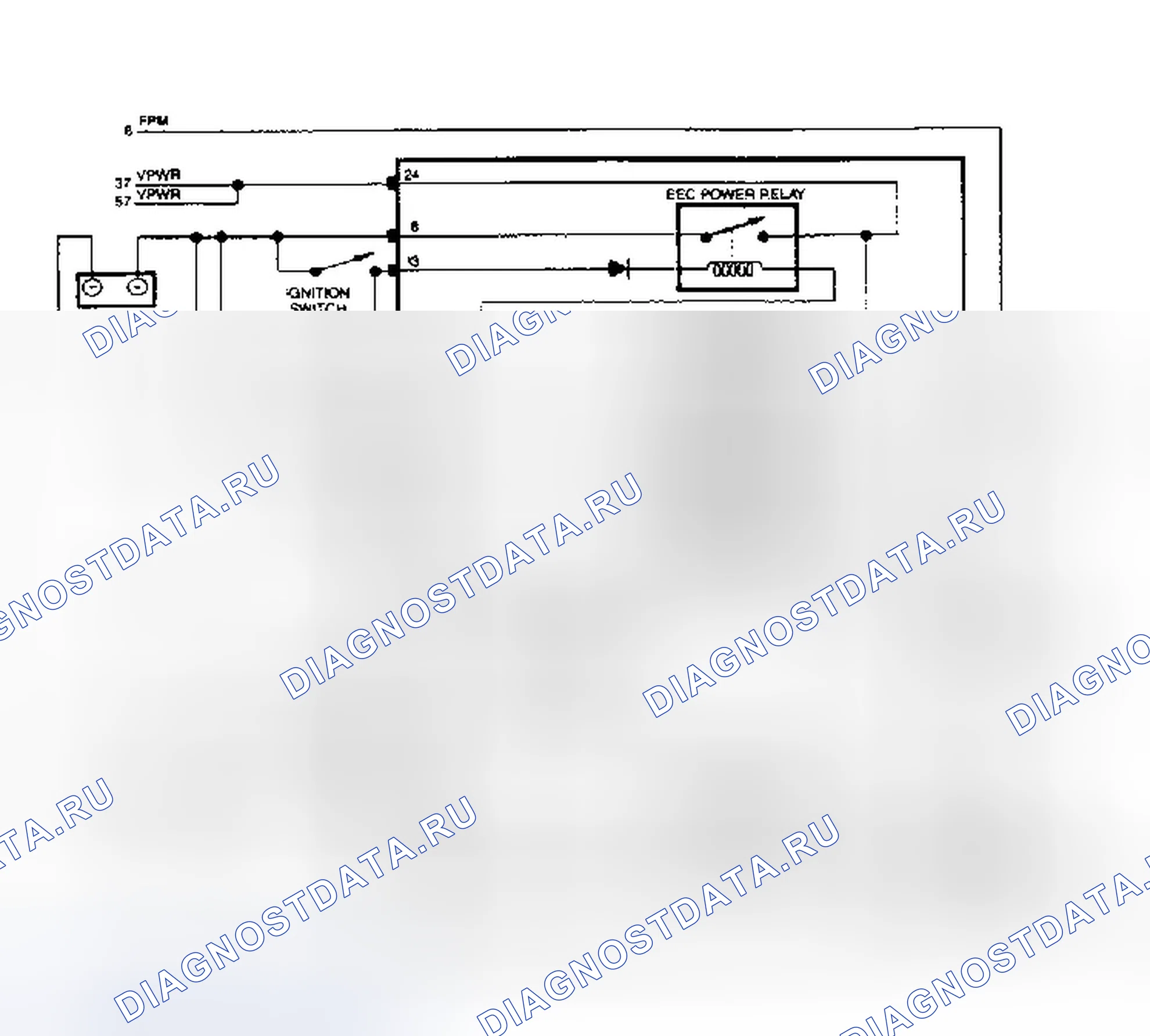 Рис. 139: Цепи IRCM (Tempo 2.3L и Topaz 2.3L). Ford Thunderbird X