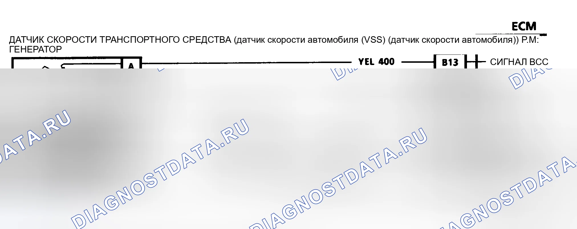 Рис. 438: Код 24 Схема: Датчик скорости транспортного средства (датчик скорости автомобиля (VSS) (датчик скорости автомобиля)) (N кузов). Pontiac Grand AM III