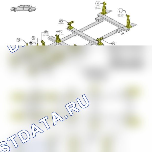 Проверка кузова: стапель CELETTE — c4fp01dd. Citroen C4 I