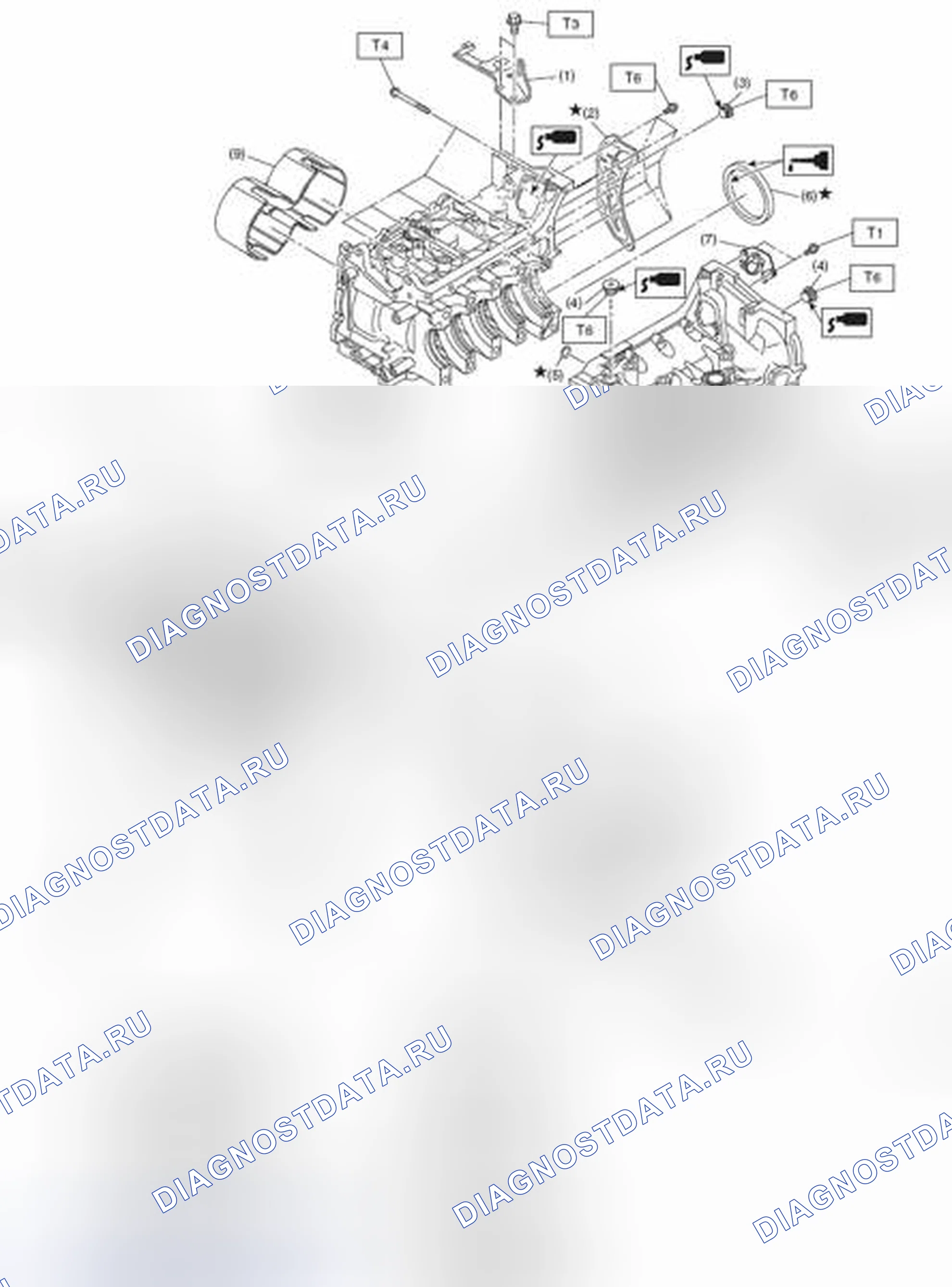 Рис. 95: БЛОК ЦИЛИНДРОВ 1. Subaru Outback BR рестайлинг
