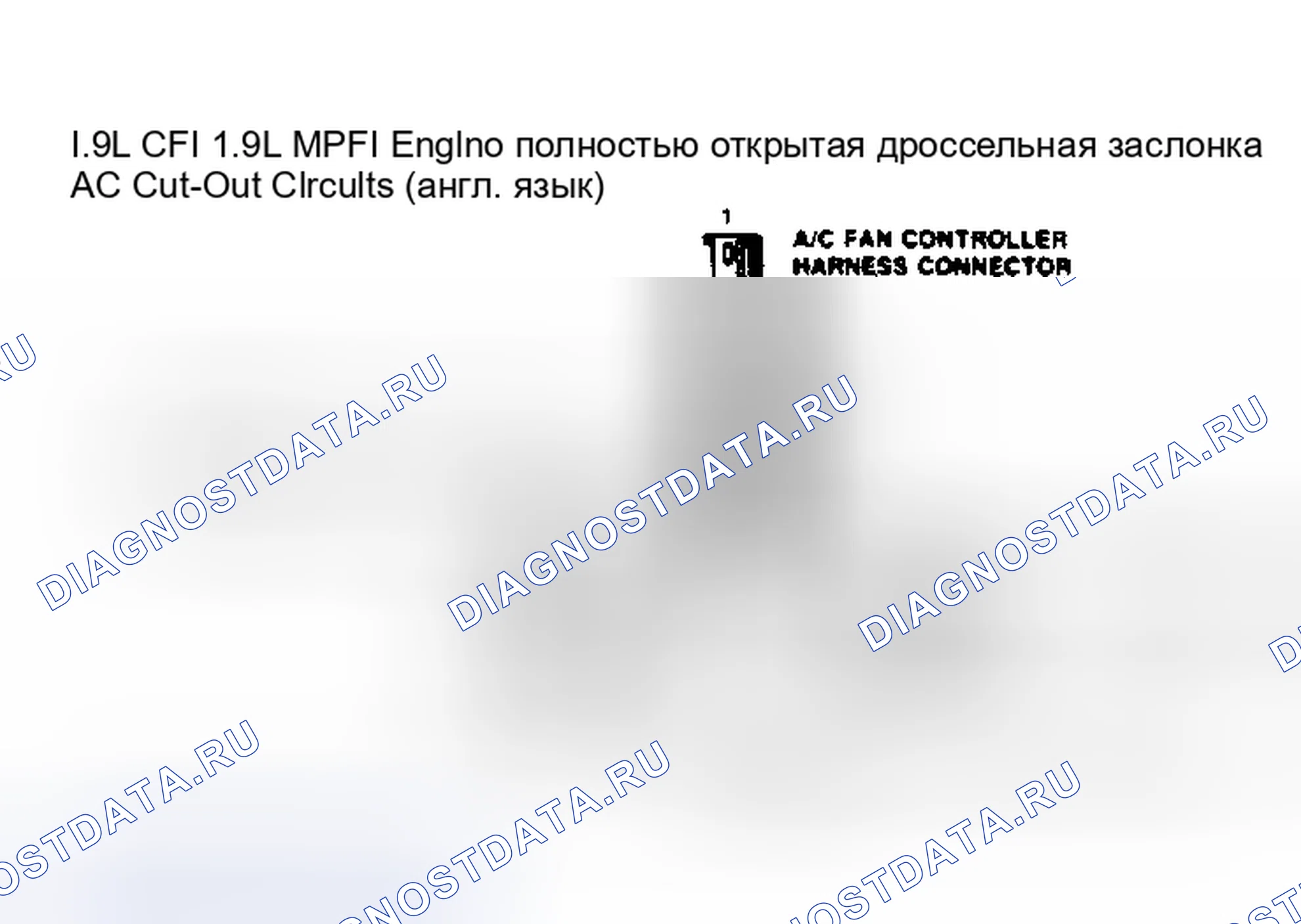 Рис. 81: Цепи отключения 1.9L CFI и 1.9L MPFI двигателя полностью открытая дроссельная заслонка кондиционер. Ford Escort IV