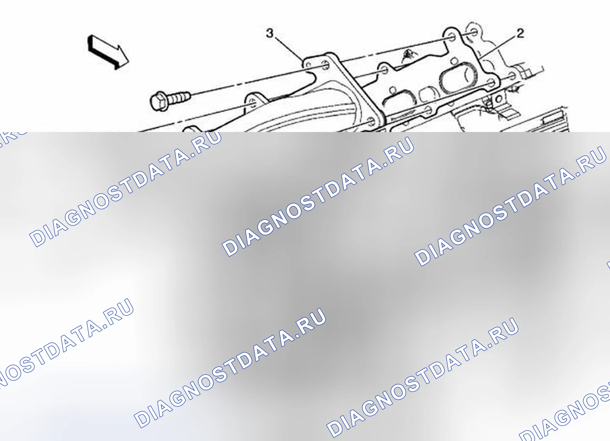 Рис. 16: Замена выпускного коллектора - правая сторона (LAU). Cadillac SRX II