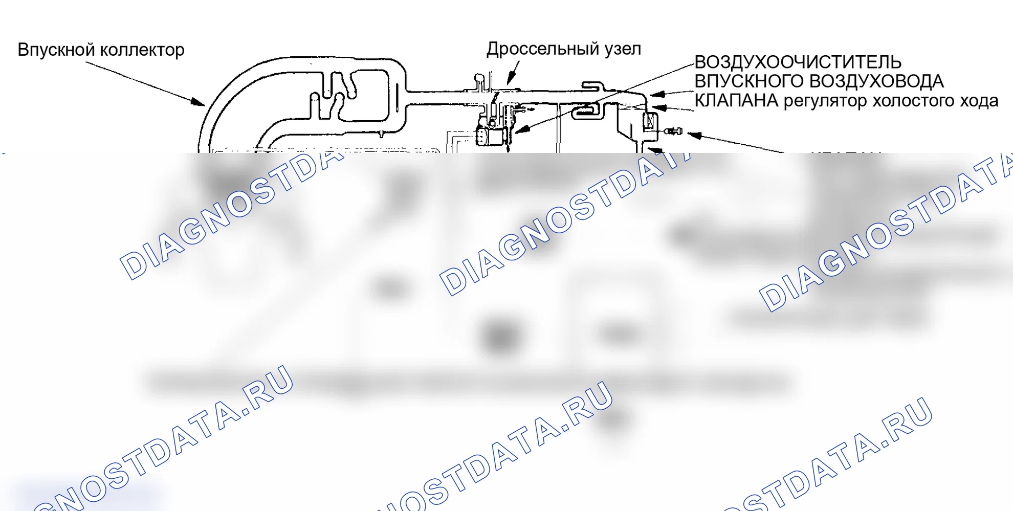 Рис. 82: Схема системы забора воздуха. Honda Odyssey II