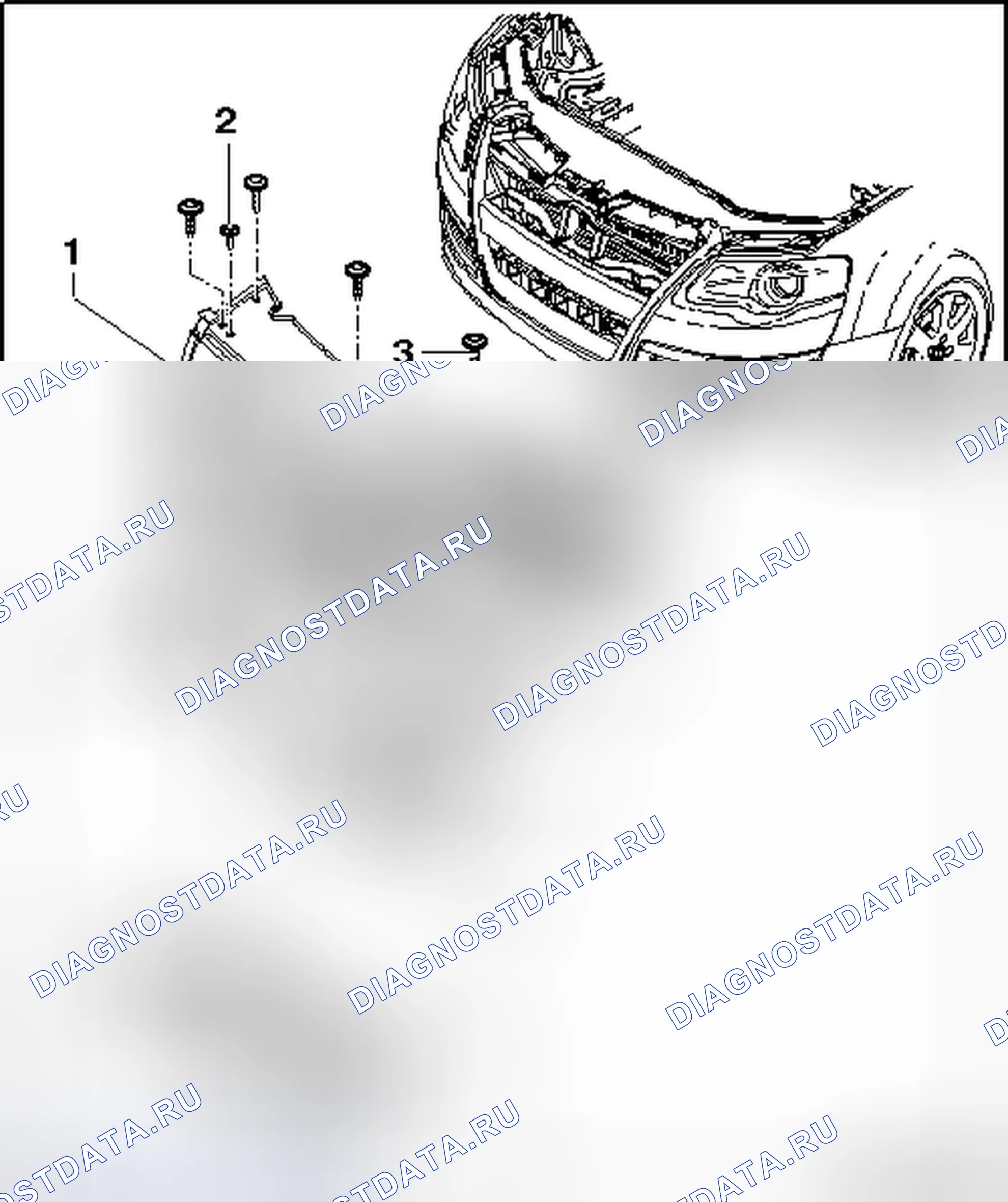 Рис. 6: ОБЗОР СБОРКИ РАДИАТОРНОЙ РЕШЕТКИ, R36. Volkswagen Passat B6
