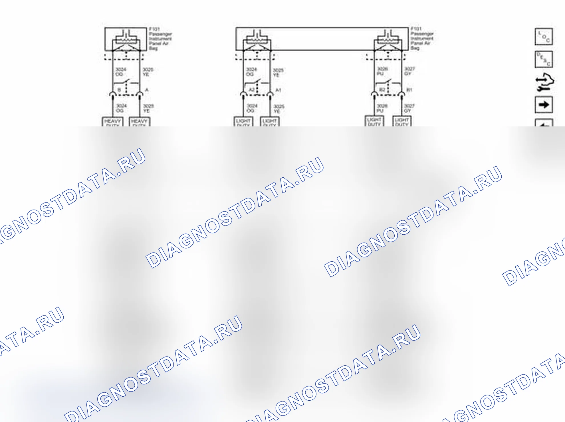 Рис. 2: Схема проводки рулевого колеса и модулей ввода/вывода. Chevrolet Express G1500 