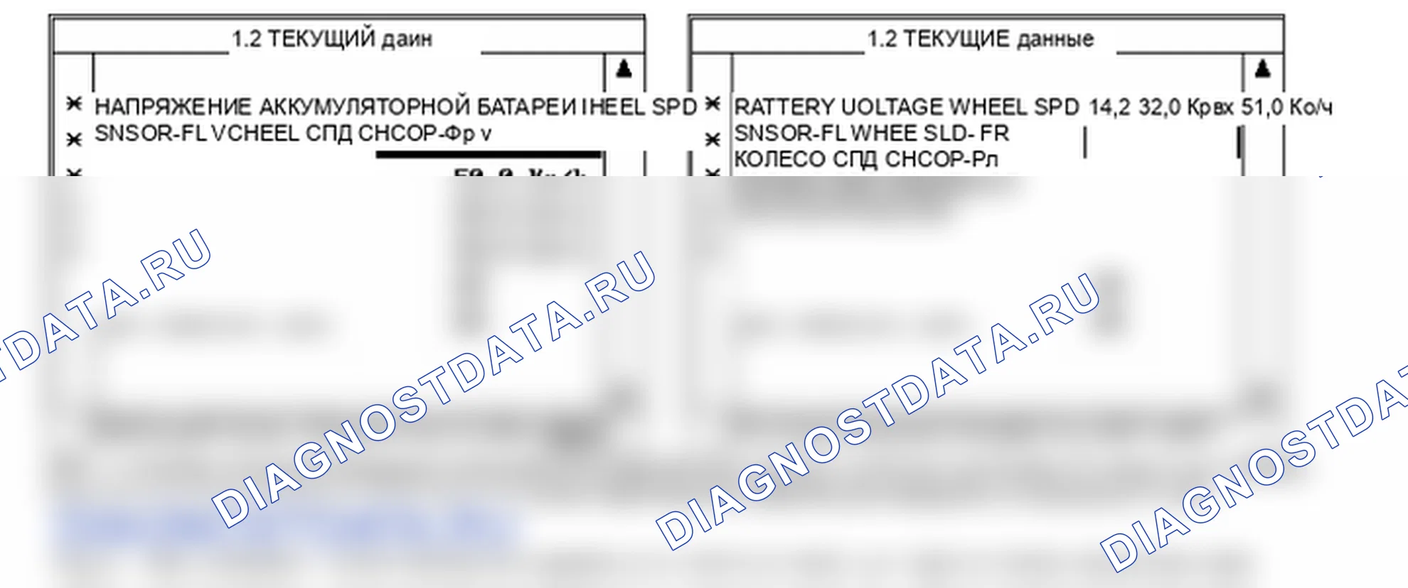 Данные диагностического сканера — C1213. Hyundai Santa Fe CM