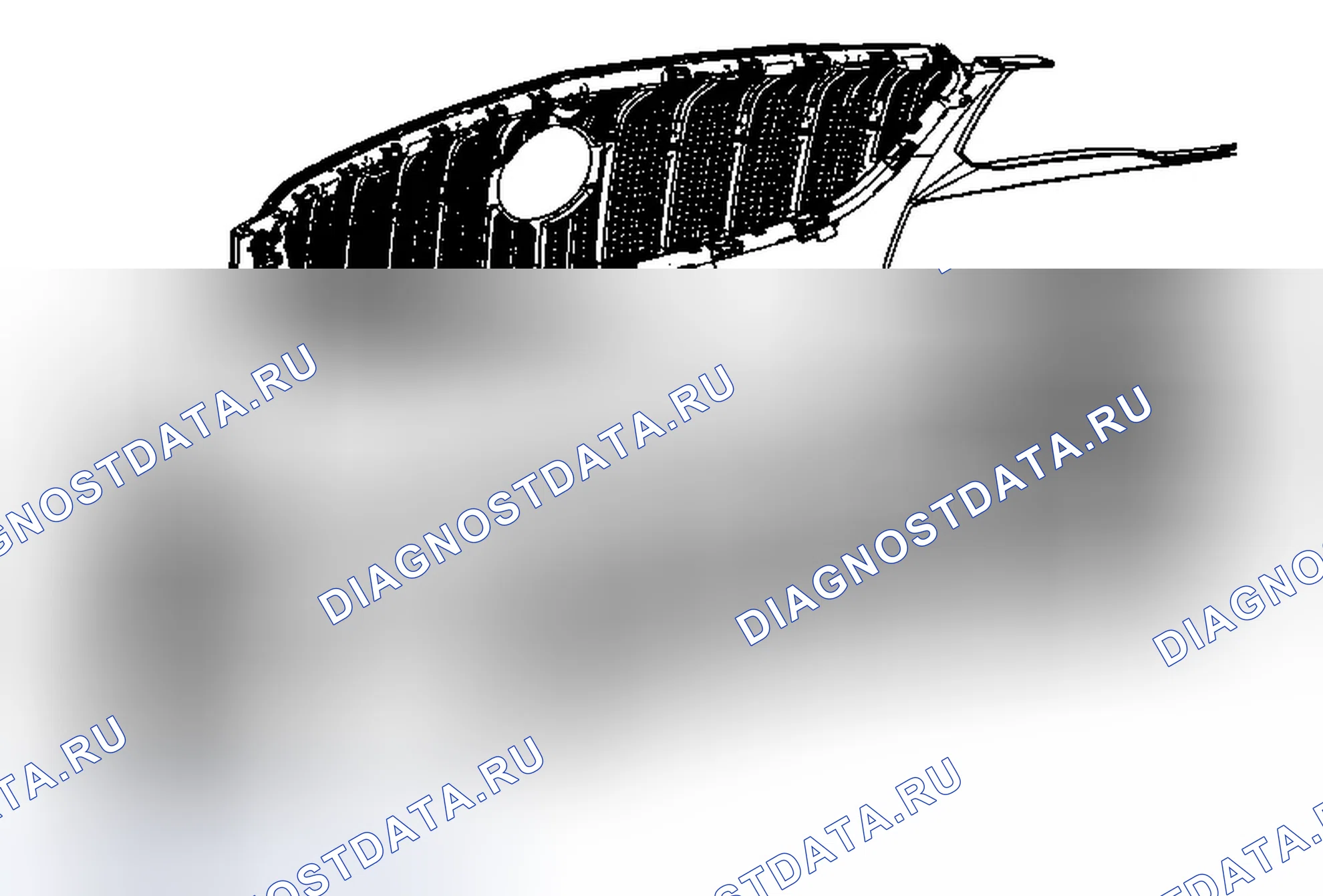 Рис. 39: Замена передней нижней решетки (анклав). GMC Acadia I рестайлинг