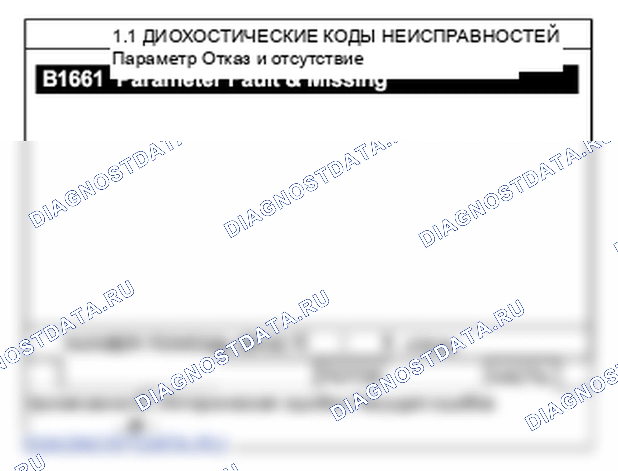 B1661: Ошибка параметра и отсутствие. Hyundai H-1 A1