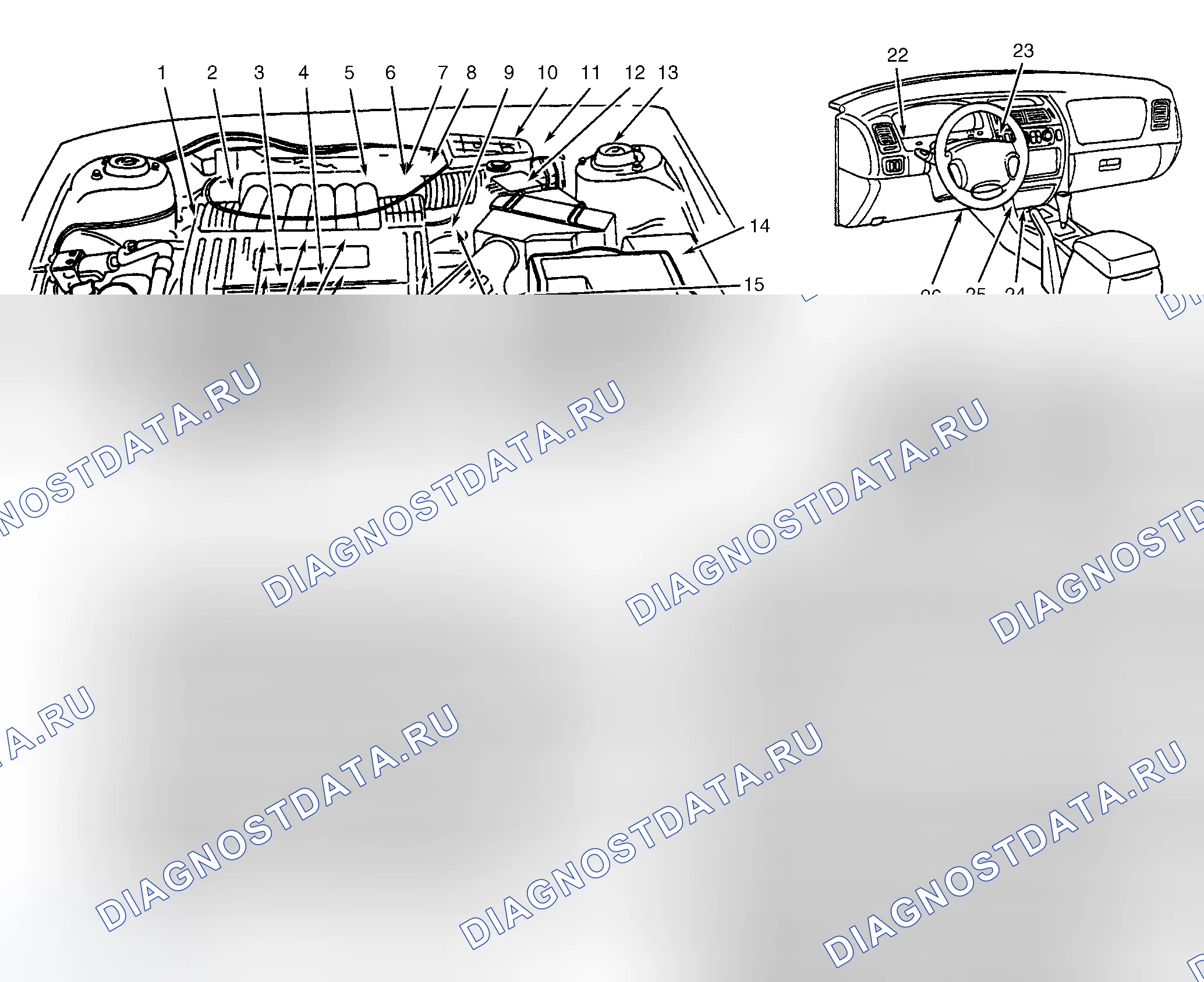Рис. 1: РАСПОЛОЖЕНИЕ КОМПОНЕНТОВ. Honda Everus VE-1 I