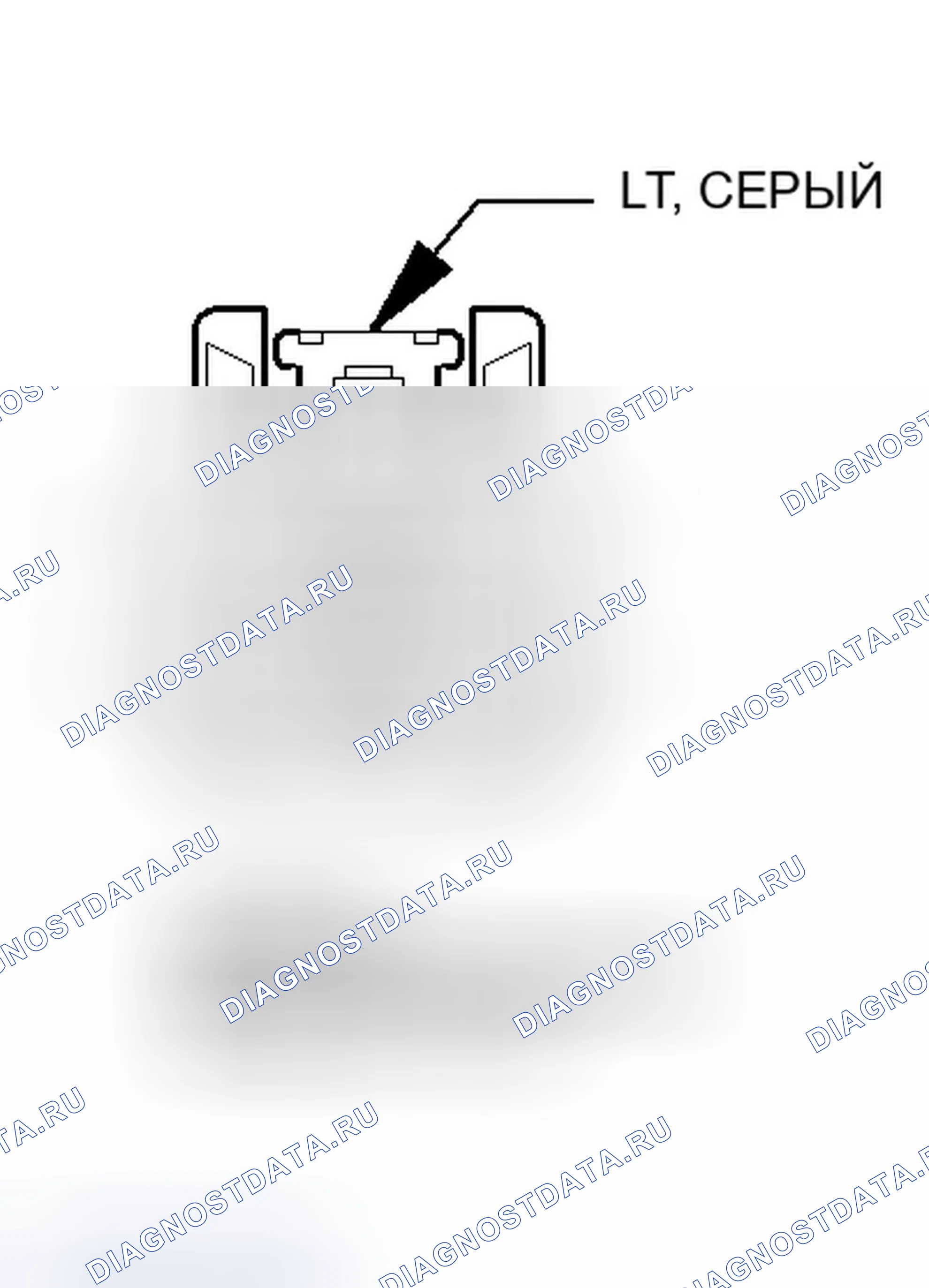 Рис. 101: Вид с торца разъема встроенного модуля питания (C2). Dodge Magnum I