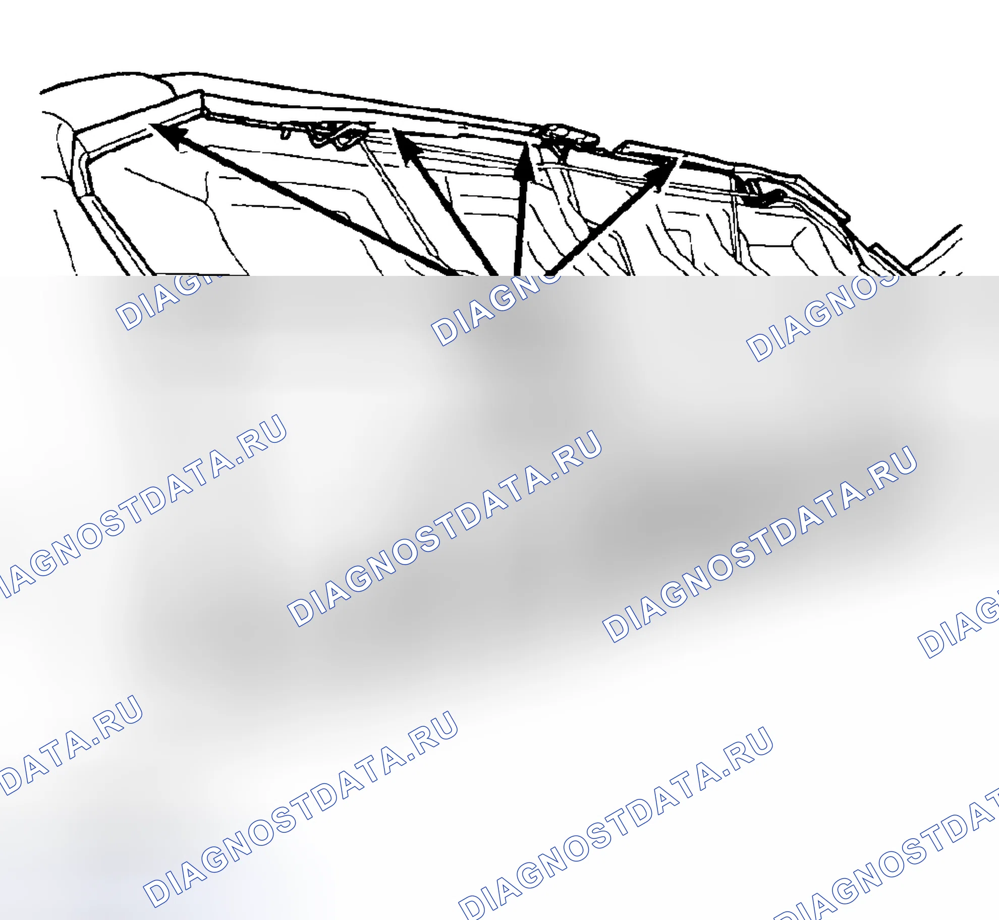 Рис. 44: ДЕМОНТАЖ - КРЫШКА ПОДУШКИ ЗАДНЕГО СИДЕНЬЯ. Chrysler Sebring II рестайлинг