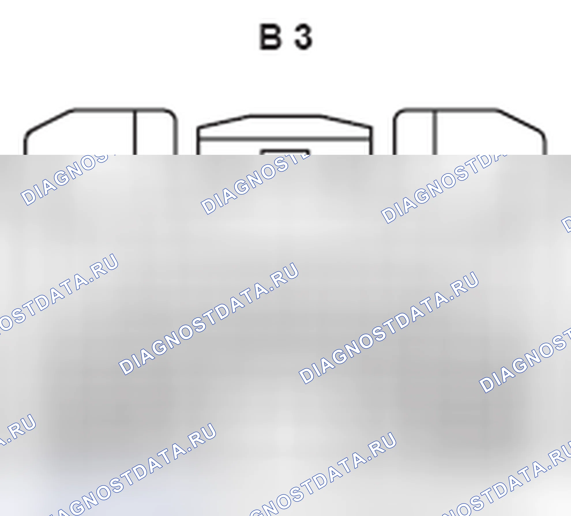 Рис. 414: Вид с торца разъема ЭБУ кузова (B3). Lexus GX J120