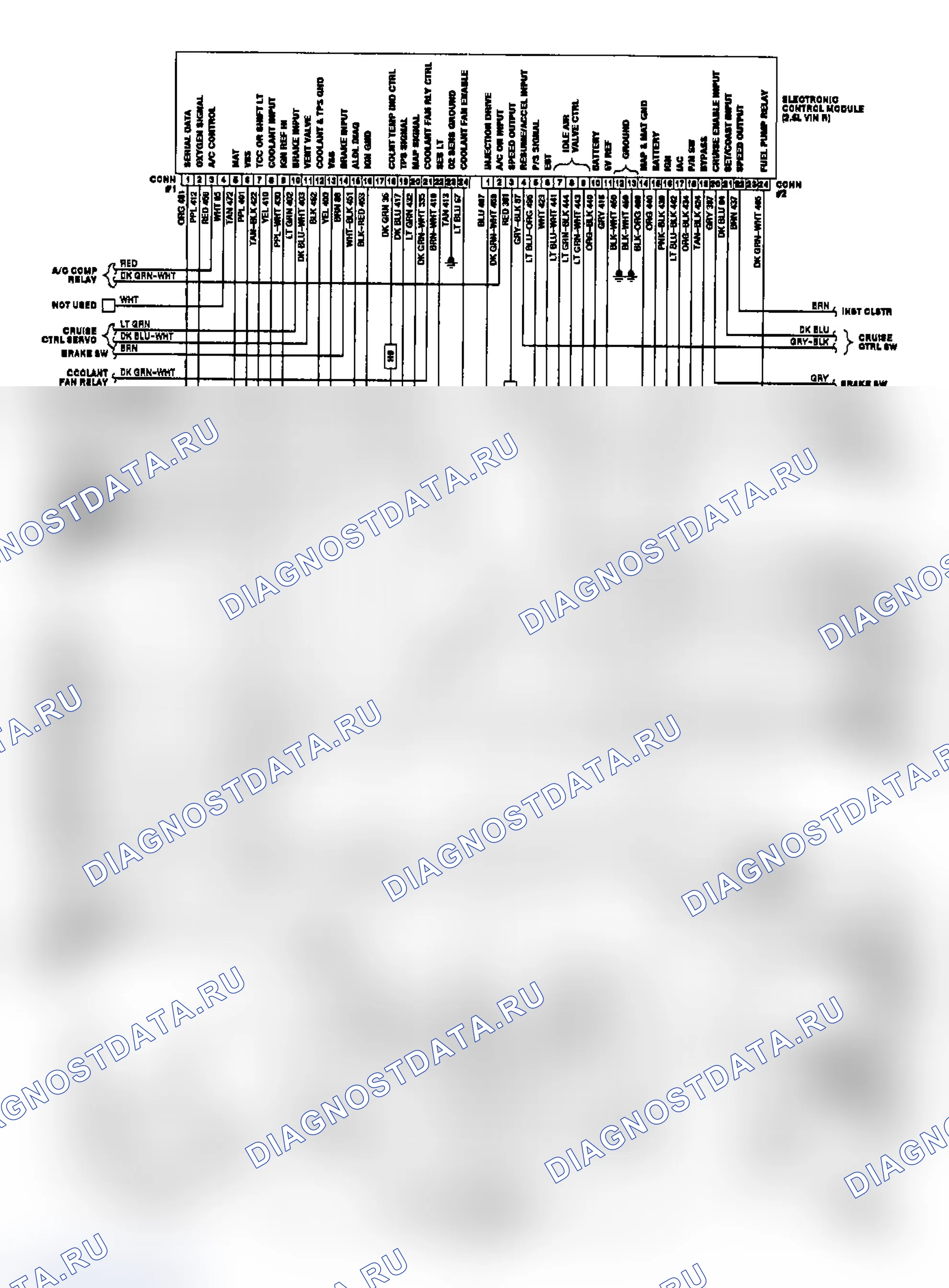 Рис. 18: 6000 центральный впрыск топлива 2,5L (VIN R). Buick Electra Park Avenue 