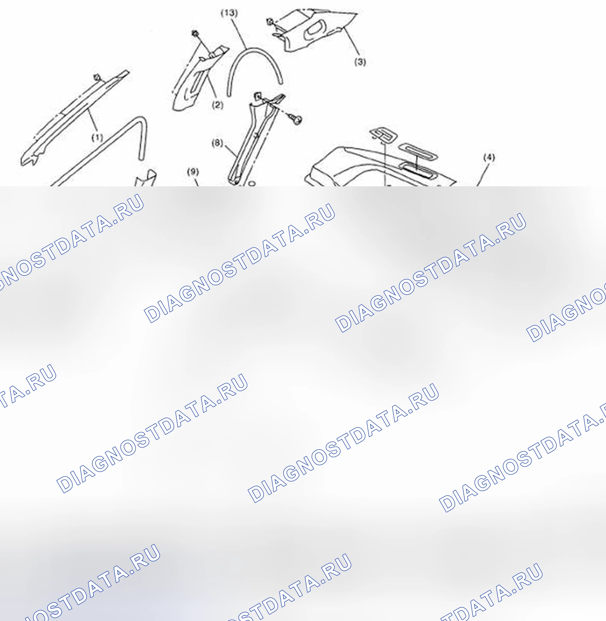 Рис. 32: Разнесенный вид внутренней отделки (модель Sedan). Subaru Impreza GD/GC/GG рестайлинг 2