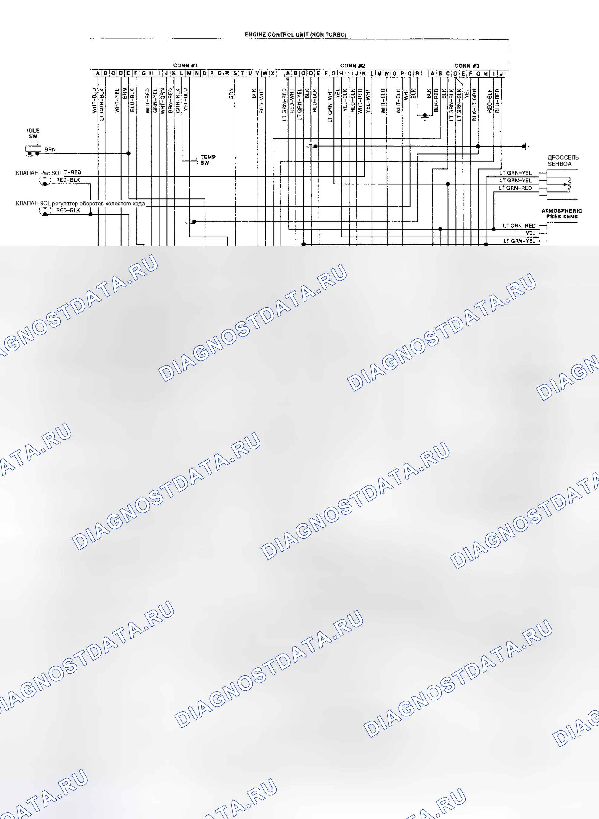 Рис. 82: электросхема для MX-6 и 626 EGI Non-Turbo. Mazda MX-6 V
