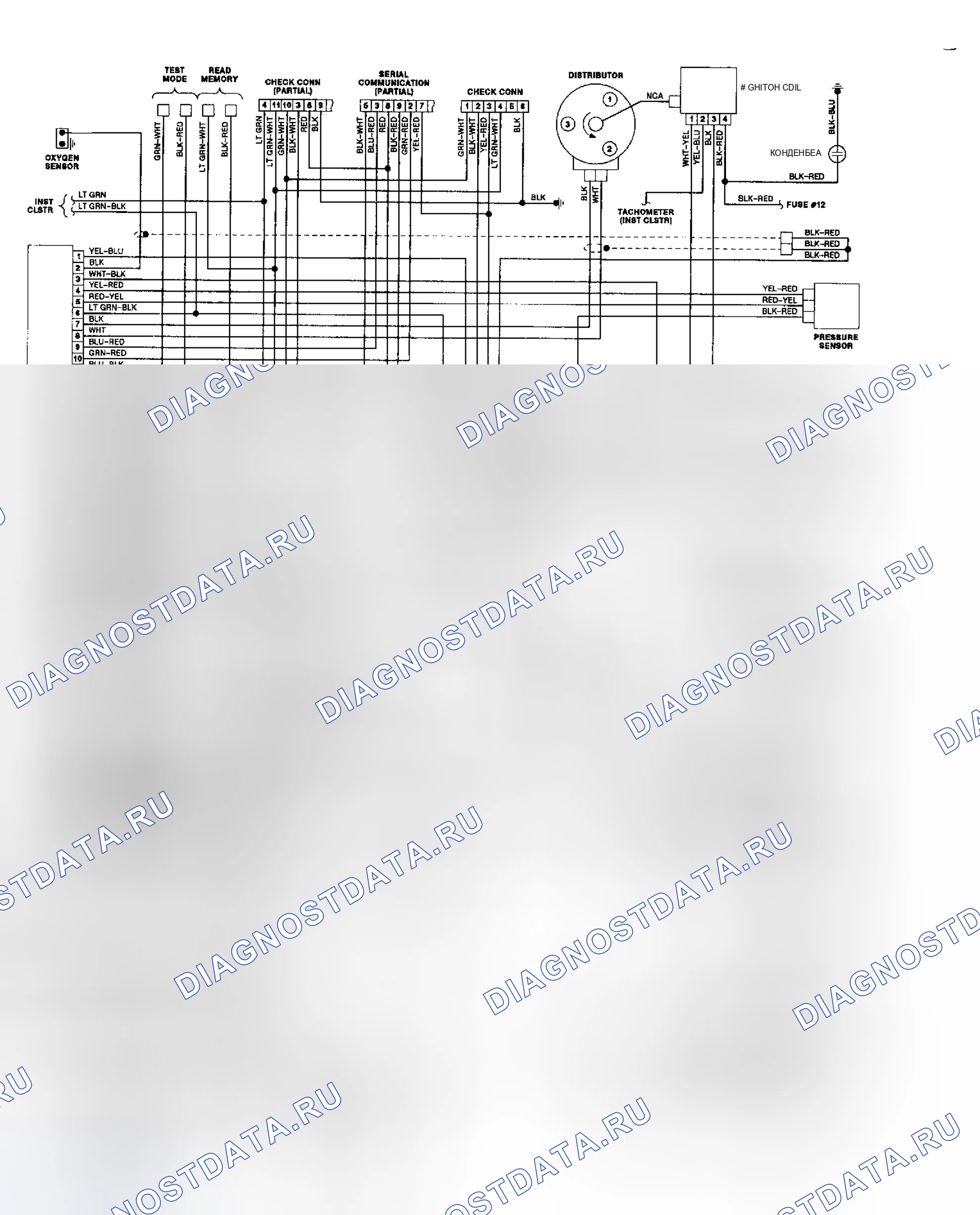 Рис. 1: Схема подключения 1.2L Subaru Justy. Subaru XT I