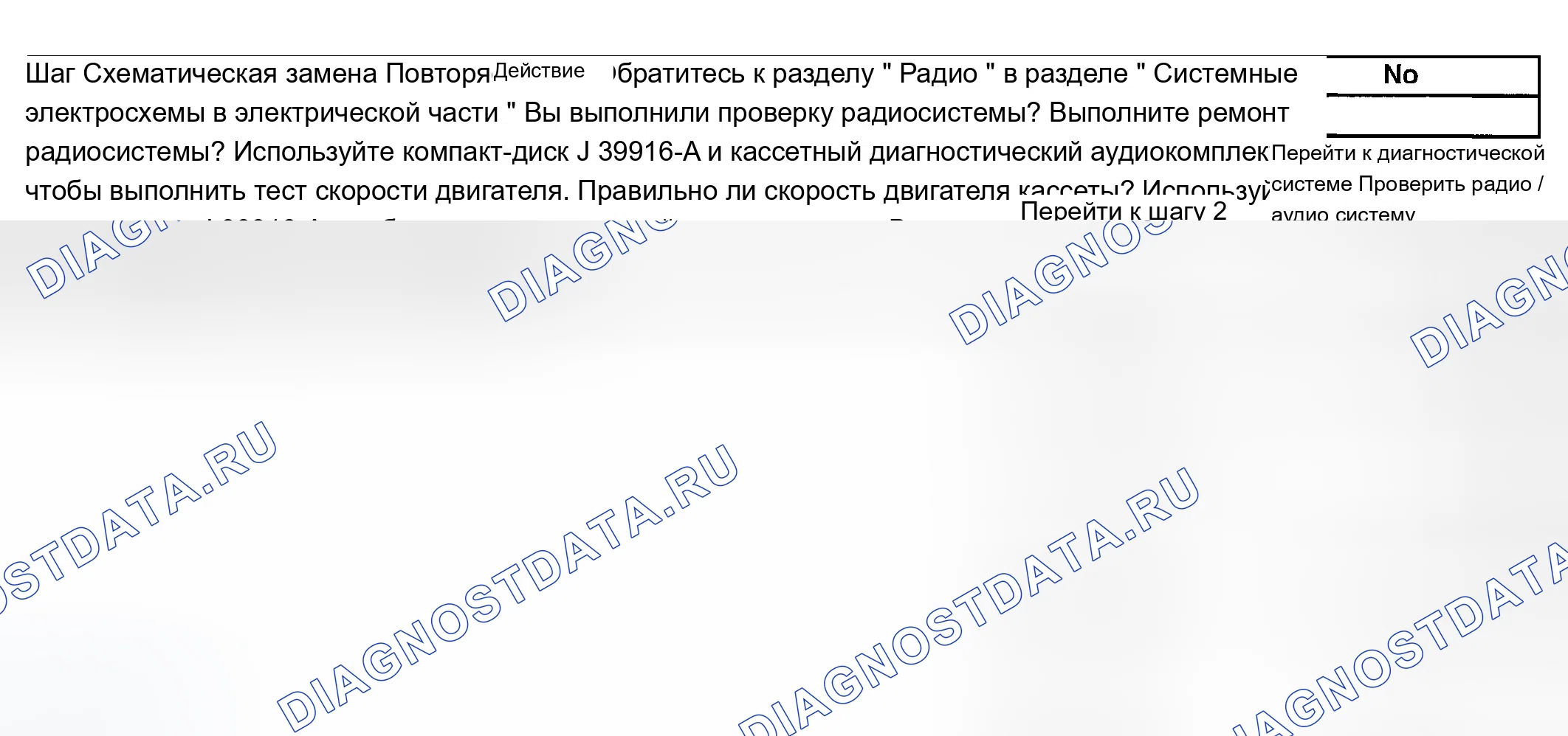 Рис. 52: Слабый, медленный или искаженный выход ленточного проигрывателя. Chevrolet Chevy Express H2500 