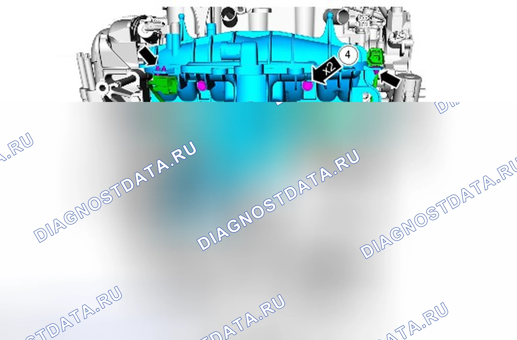 Как снять присоединяемые детали двигателя. Ford Kuga II