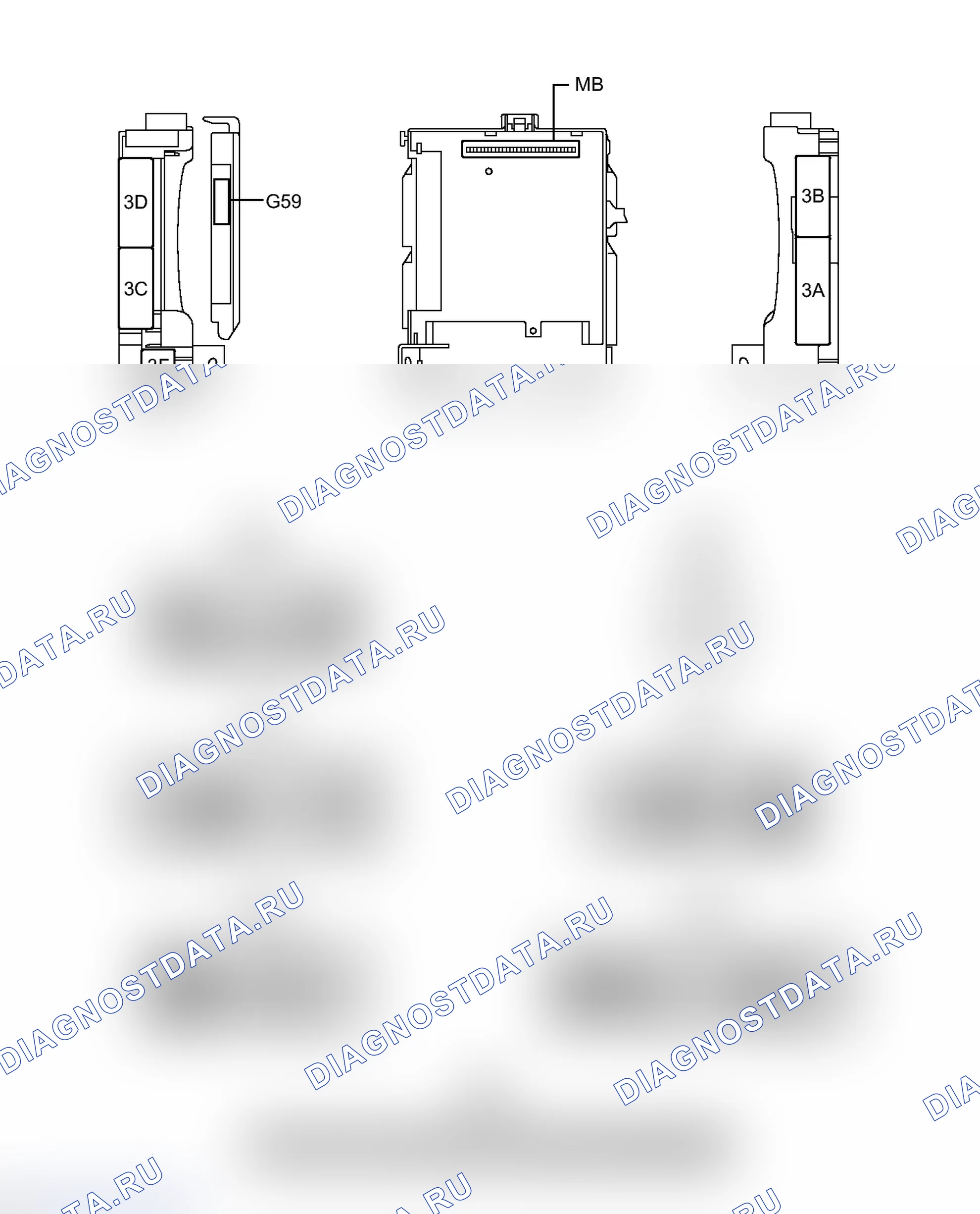 Рис. 63: КЛЕММЫ ЭБУ. Toyota Prius C I