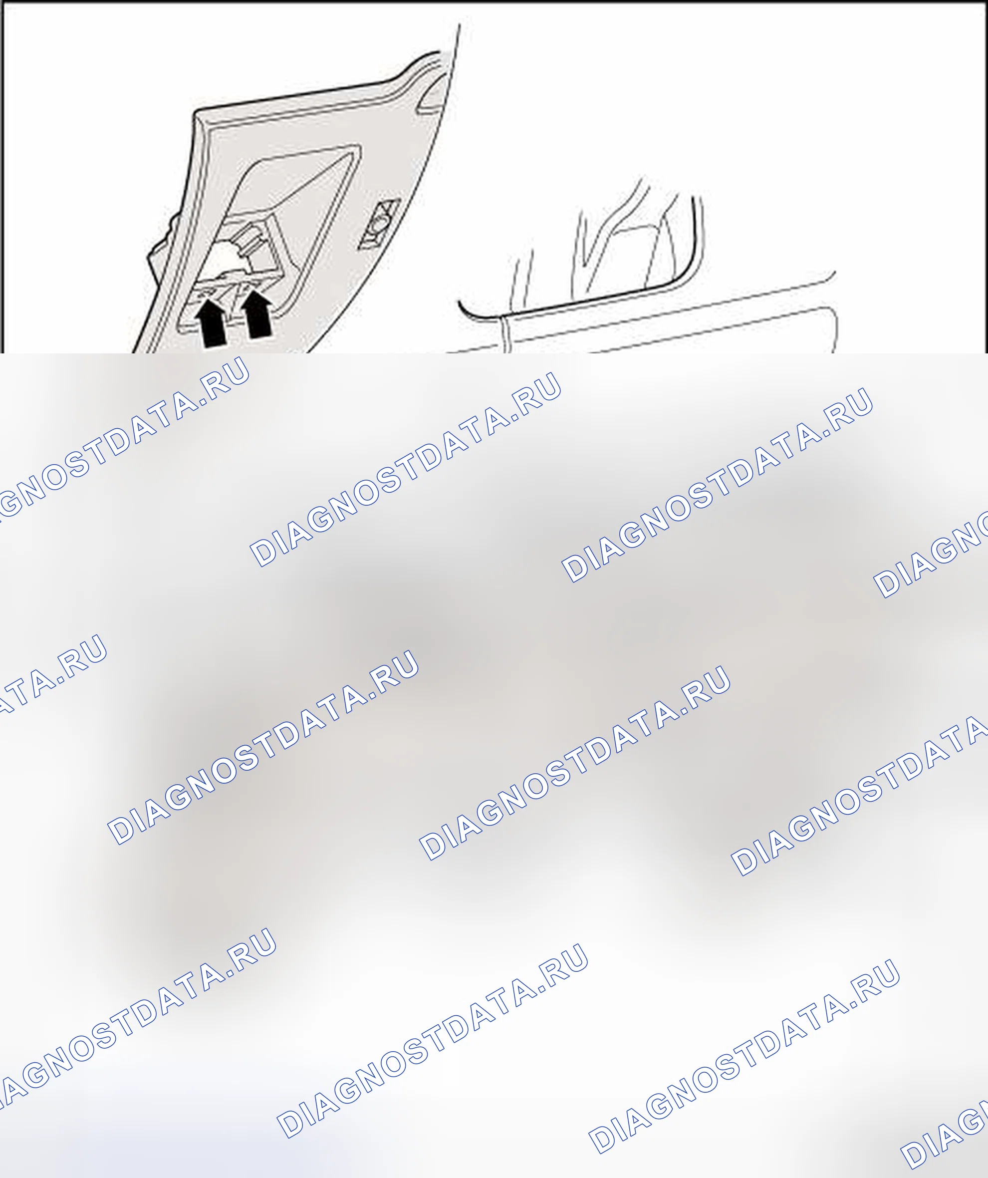 Рис. 44: КРЫШКА КОЛОДЦА СО СТОРОНЫ ВОДИТЕЛЯ. Volkswagen Golf Mk6