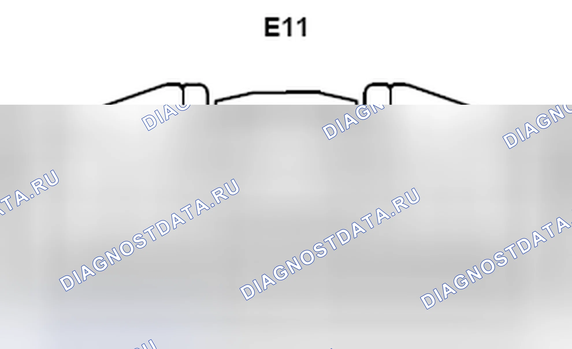 Рис. 501: Вид с торца разъема реле стеклоочистителя (E11). Lexus ES XV40