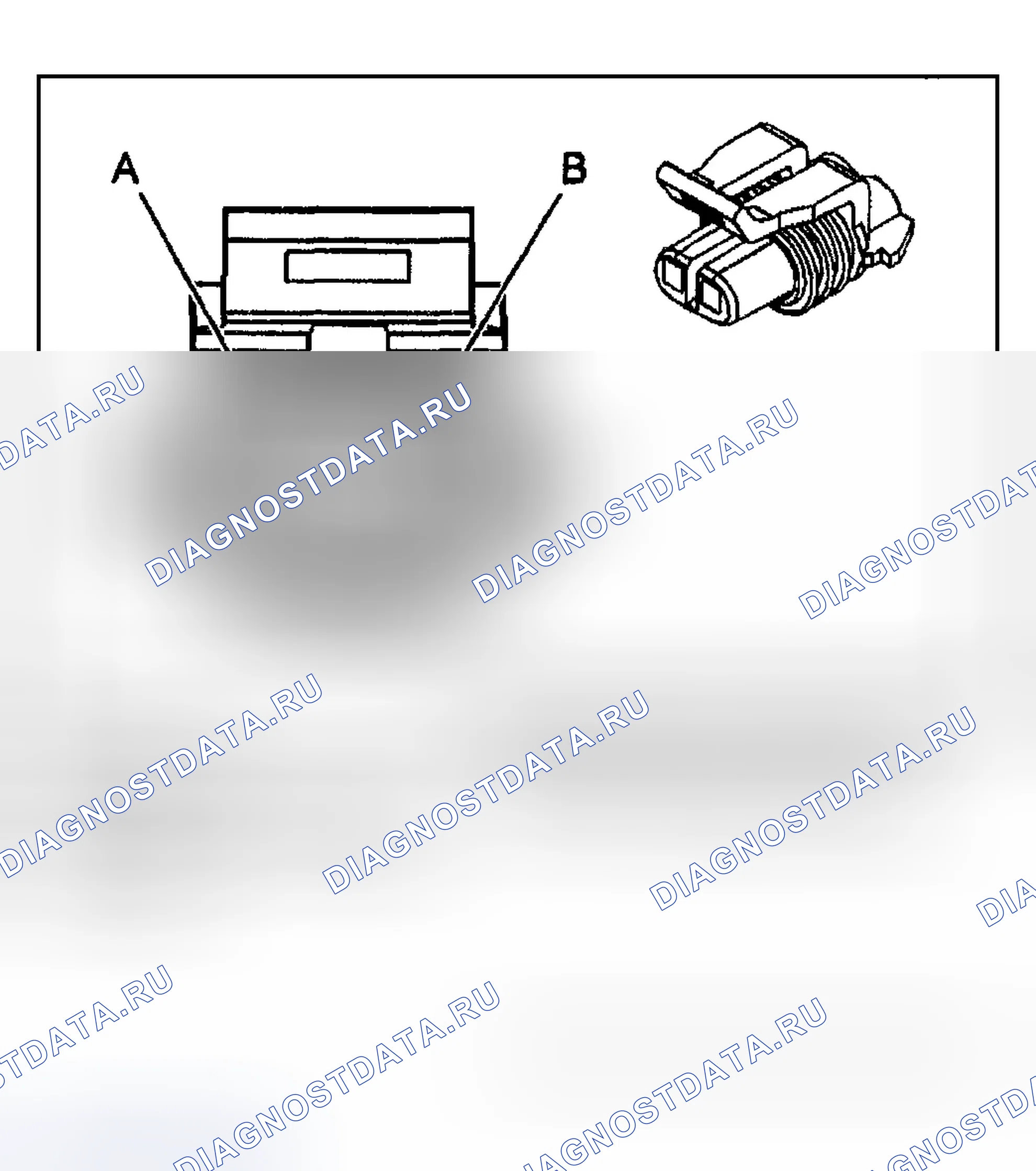 Рис. 47: Вид с торца электрического соединителя двигателя. Chevrolet Silverado 1500 HD 