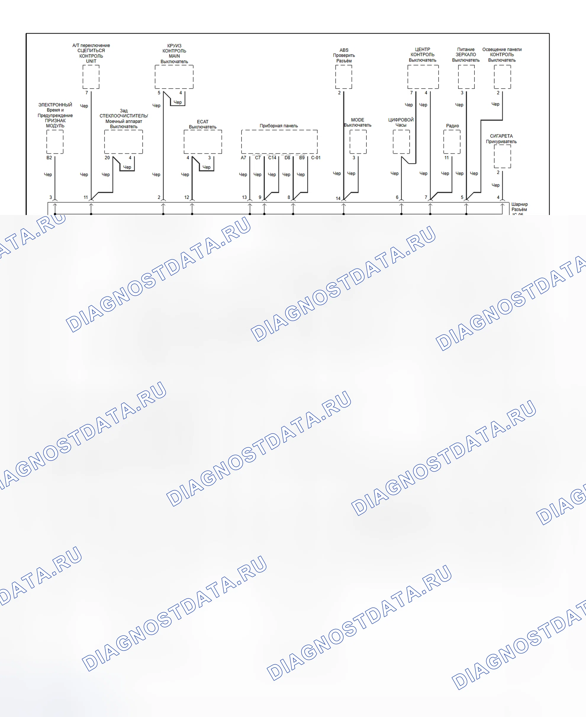 Рис. 9: Схема разводки массы (Sportage - 2 из 3). Kia Magentis I