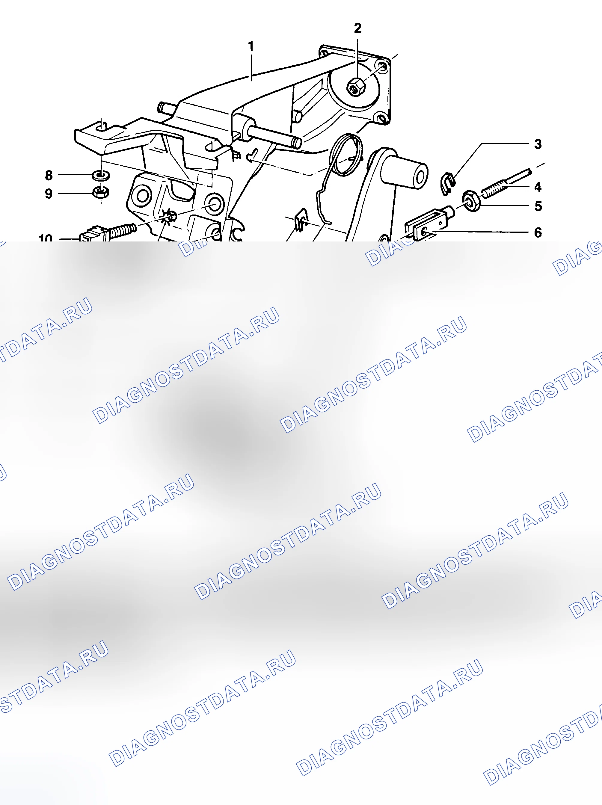 Рис. 41: ПЕДАЛЬ ТОРМОЗА В СБОРЕ (1990-92). Audi V8 4C