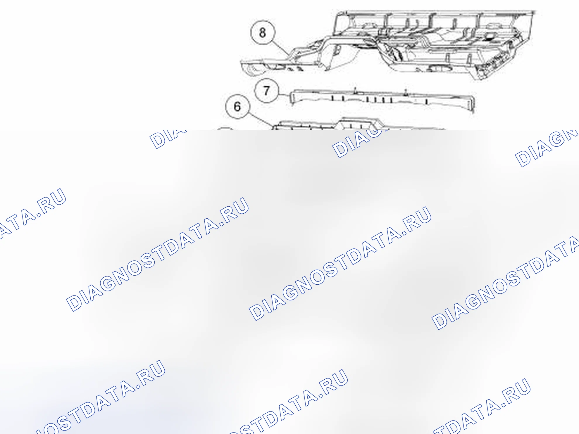Рис. 167: Нижняя часть тела - supercab. Ford Pickup F250 Super Duty II