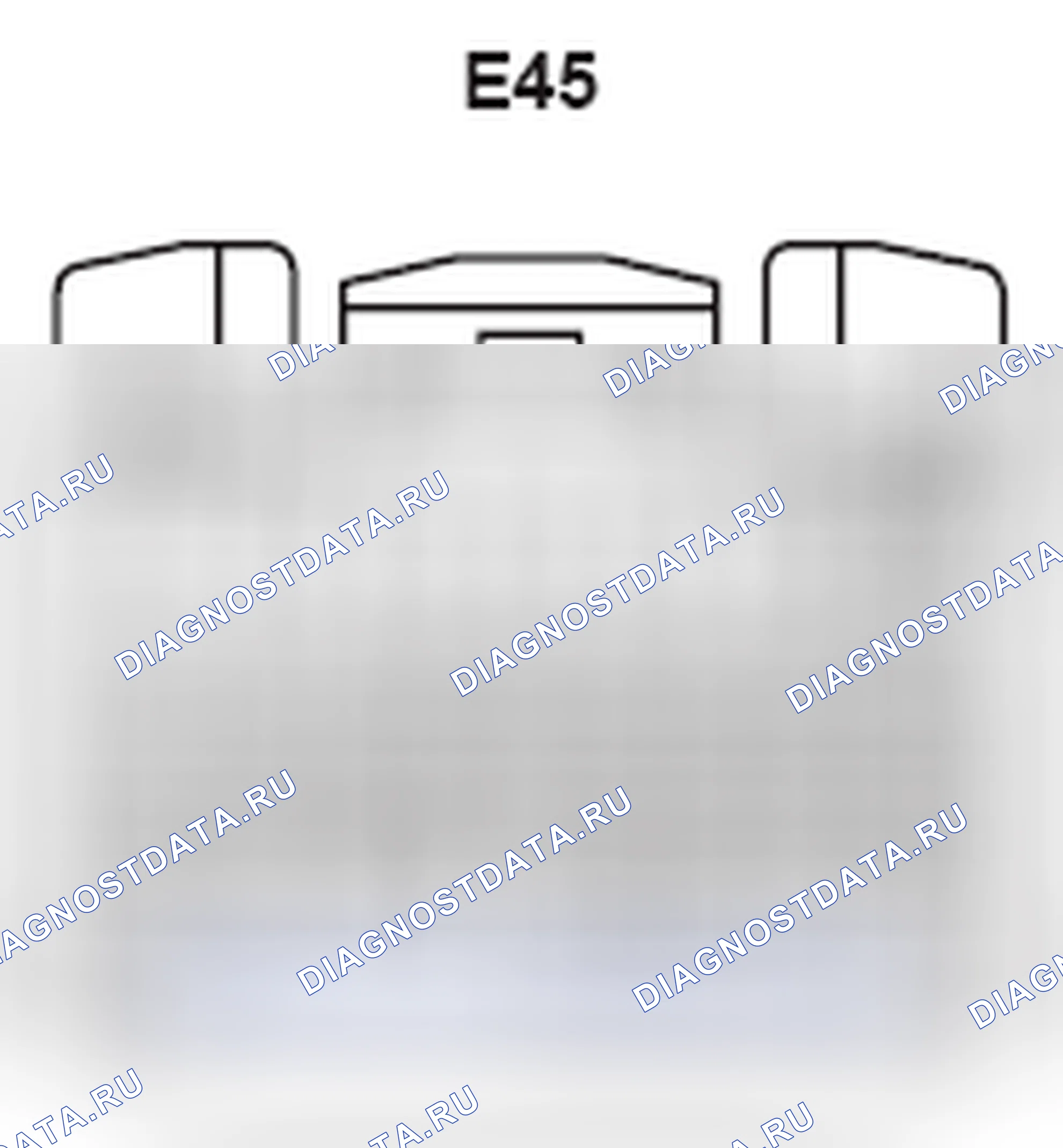 Рис. 306: Вид с торца разъема модуля управления двигателем (E45). Lexus GS III