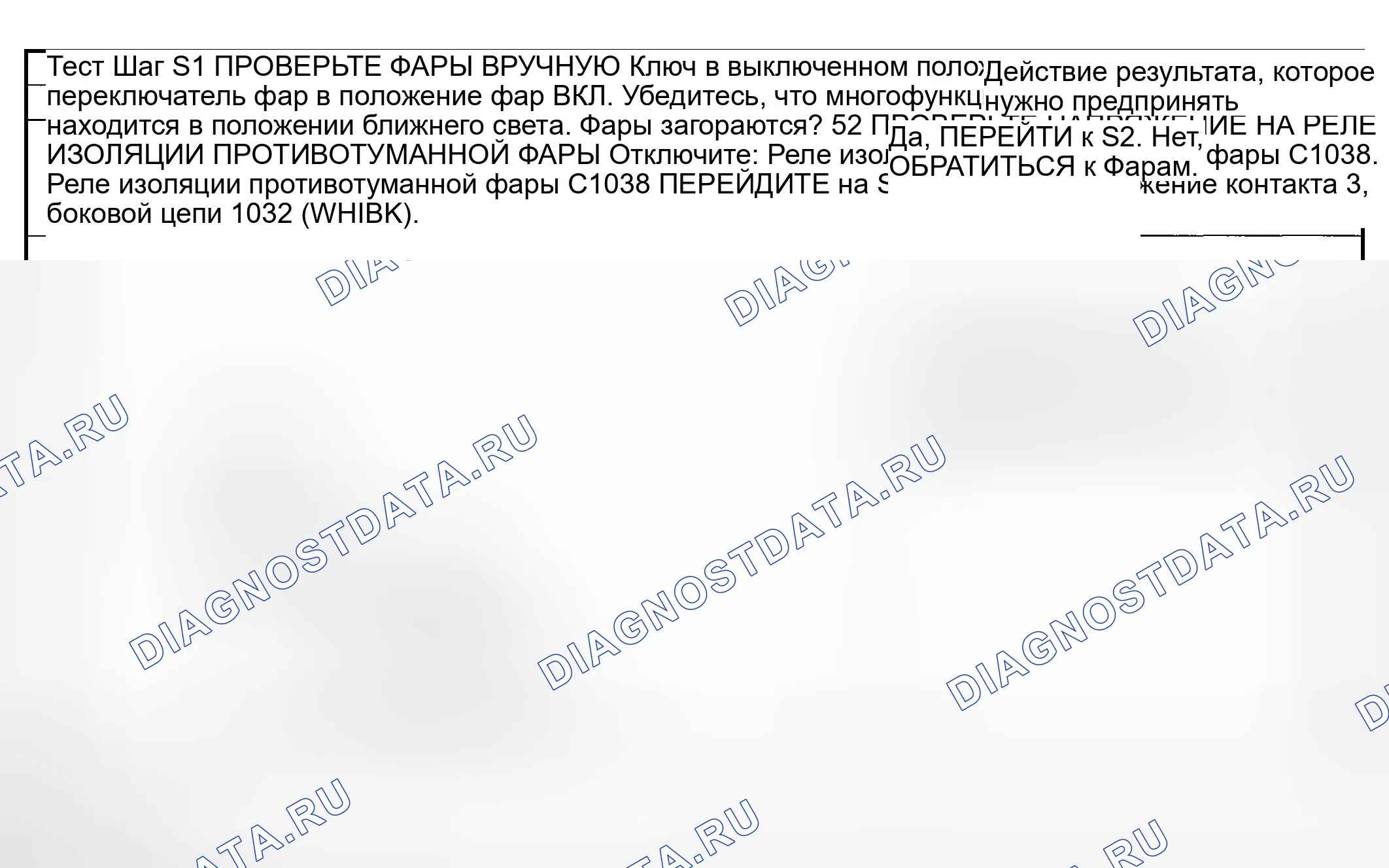 Рис. 80: Точечное испытание S: противотуманные фары не работают. Ford Explorer Sport Trac I