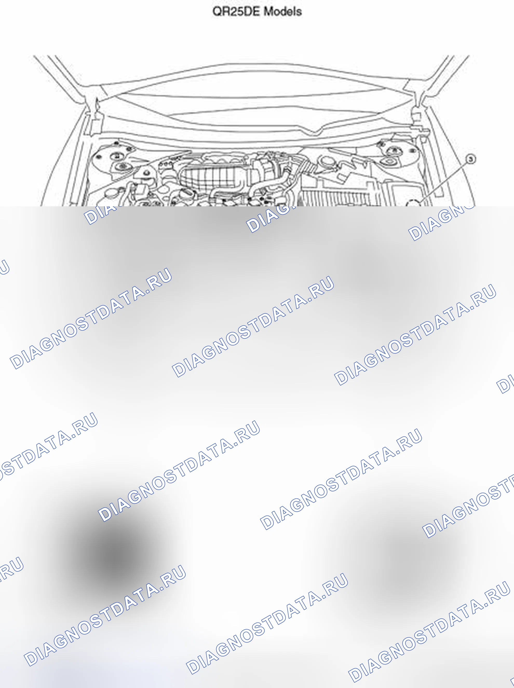 Рис. 1: МОТОРНЫЙ ОТСЕК. Nissan Altima L32 рестайлинг