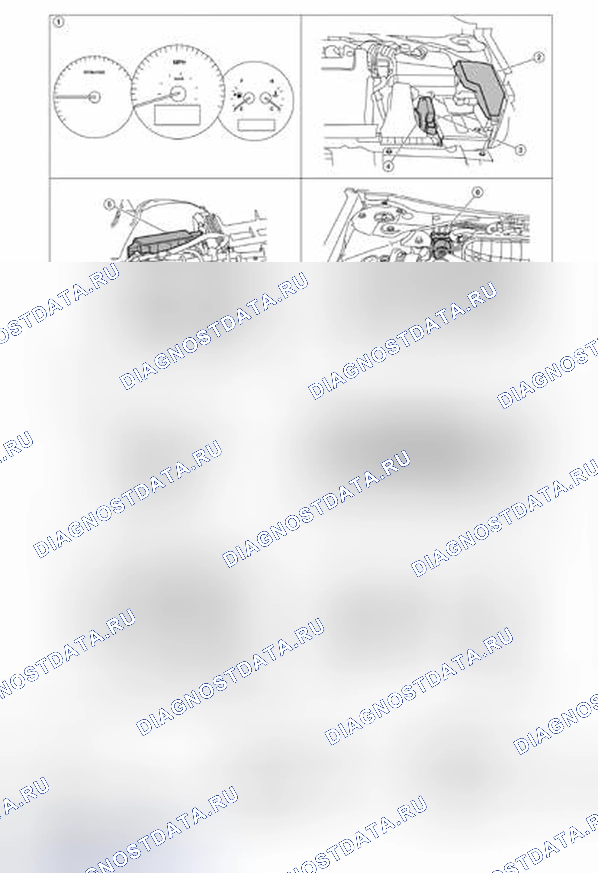 Рис. 130: СИГНАЛЬНЫЕ / ИНДИКАТОРНЫЕ ЛАМПЫ: расположение компонентов. Nissan Altima L33