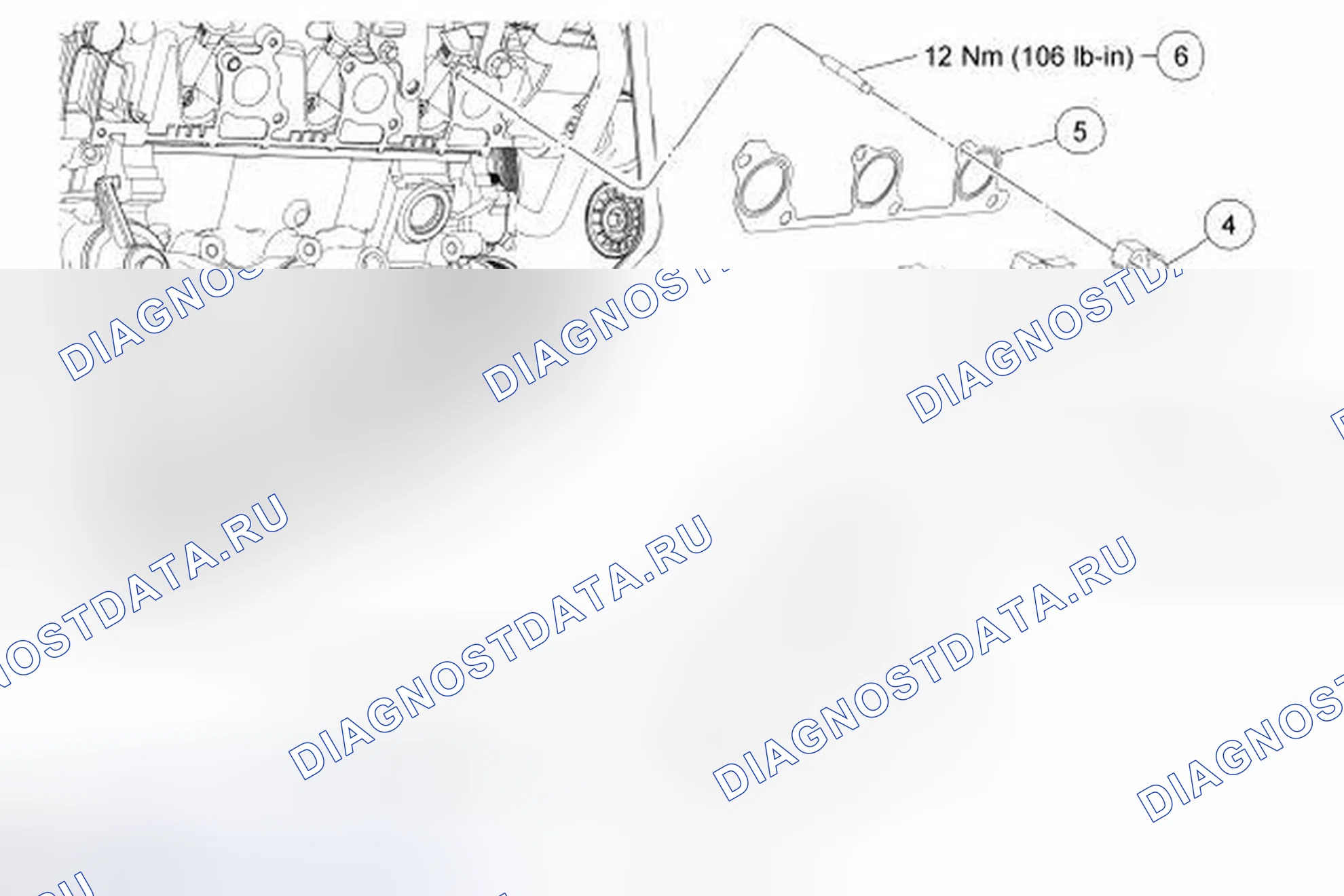 Рис. 274: Выпускной коллектор - правый. Ford Ranger II рестайлинг