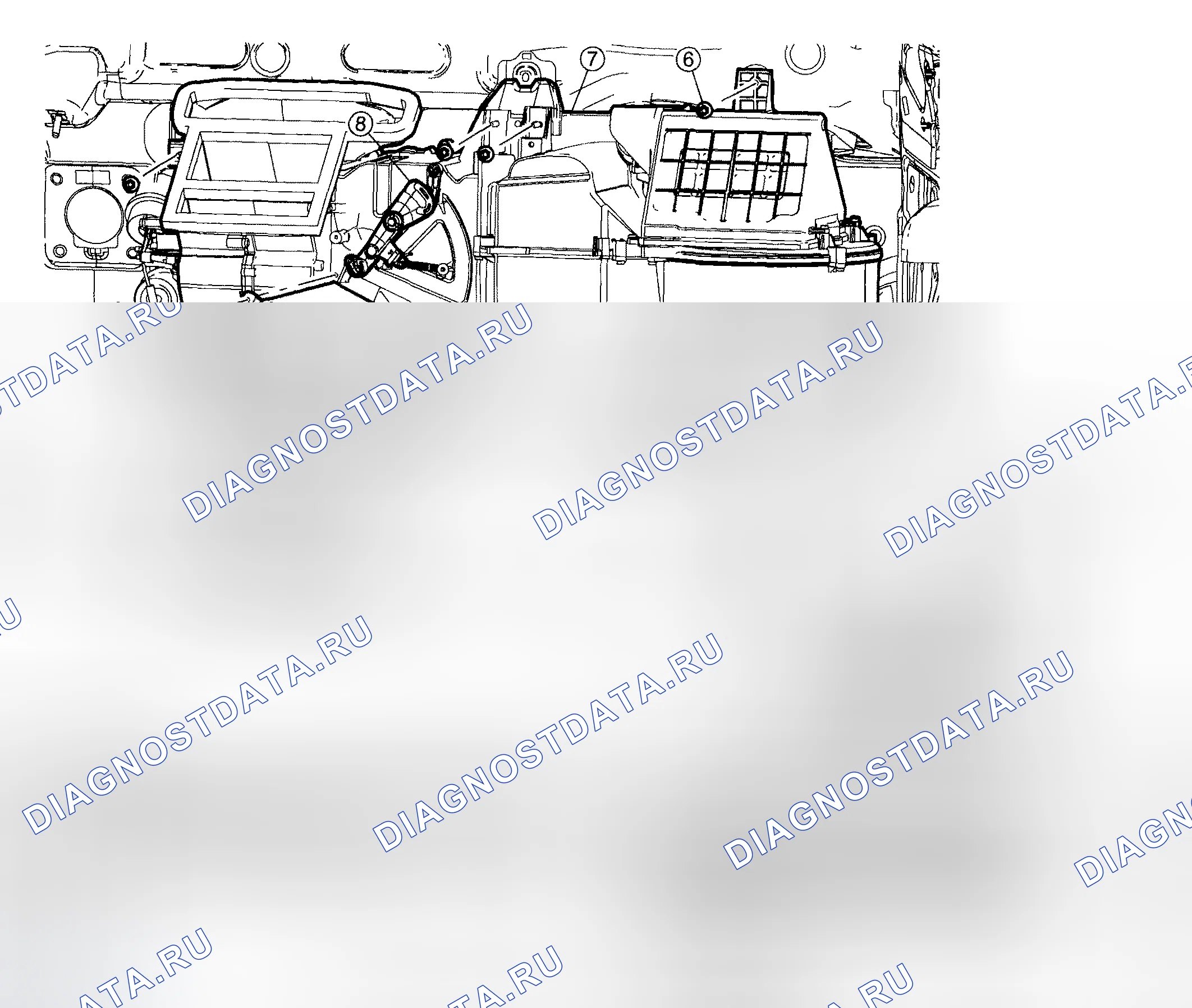 Рис. 162: КОРПУС АКТИВНОЙ ЗОНЫ НАГРЕВАТЕЛЯ И ИСПАРИТЕЛЯ. Mazda Tribute I рестайлинг