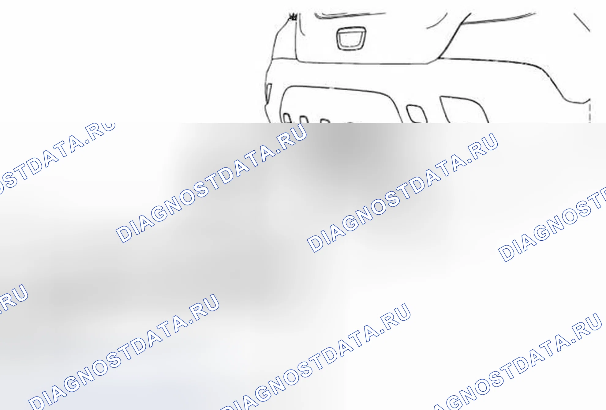Рис. 34: Замена крышки отверстия доступа заднего бампера. Buick Encore I