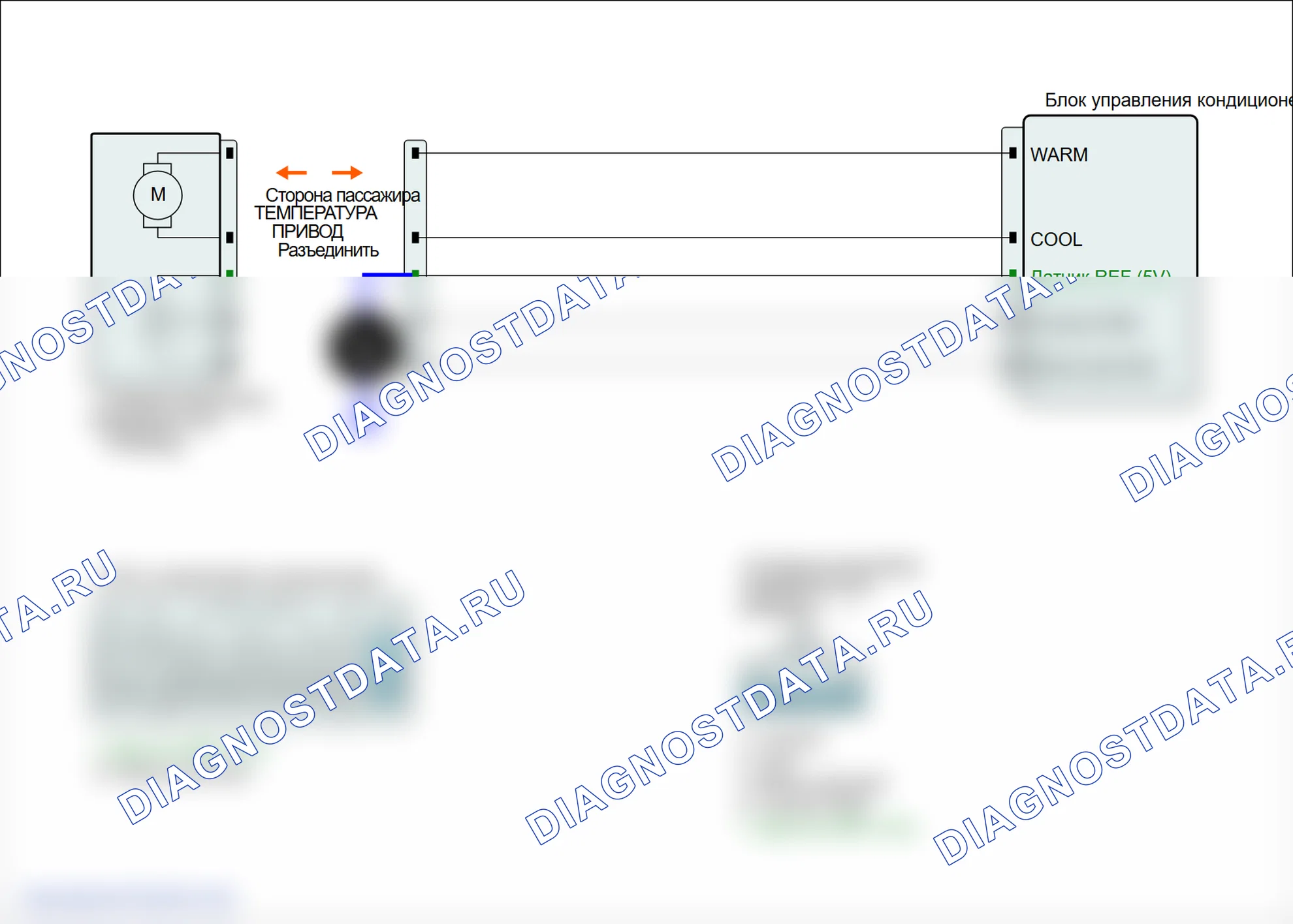 B1204: Потенциометр воздушной смеси открыт (низкий) пассажир. Hyundai Genesis BH