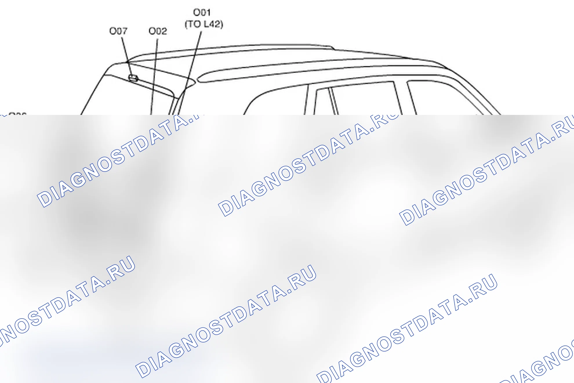 Рис. 6: O: Жгут задних торцевых дверей. Suzuki Grand Vitara II рестайлинг