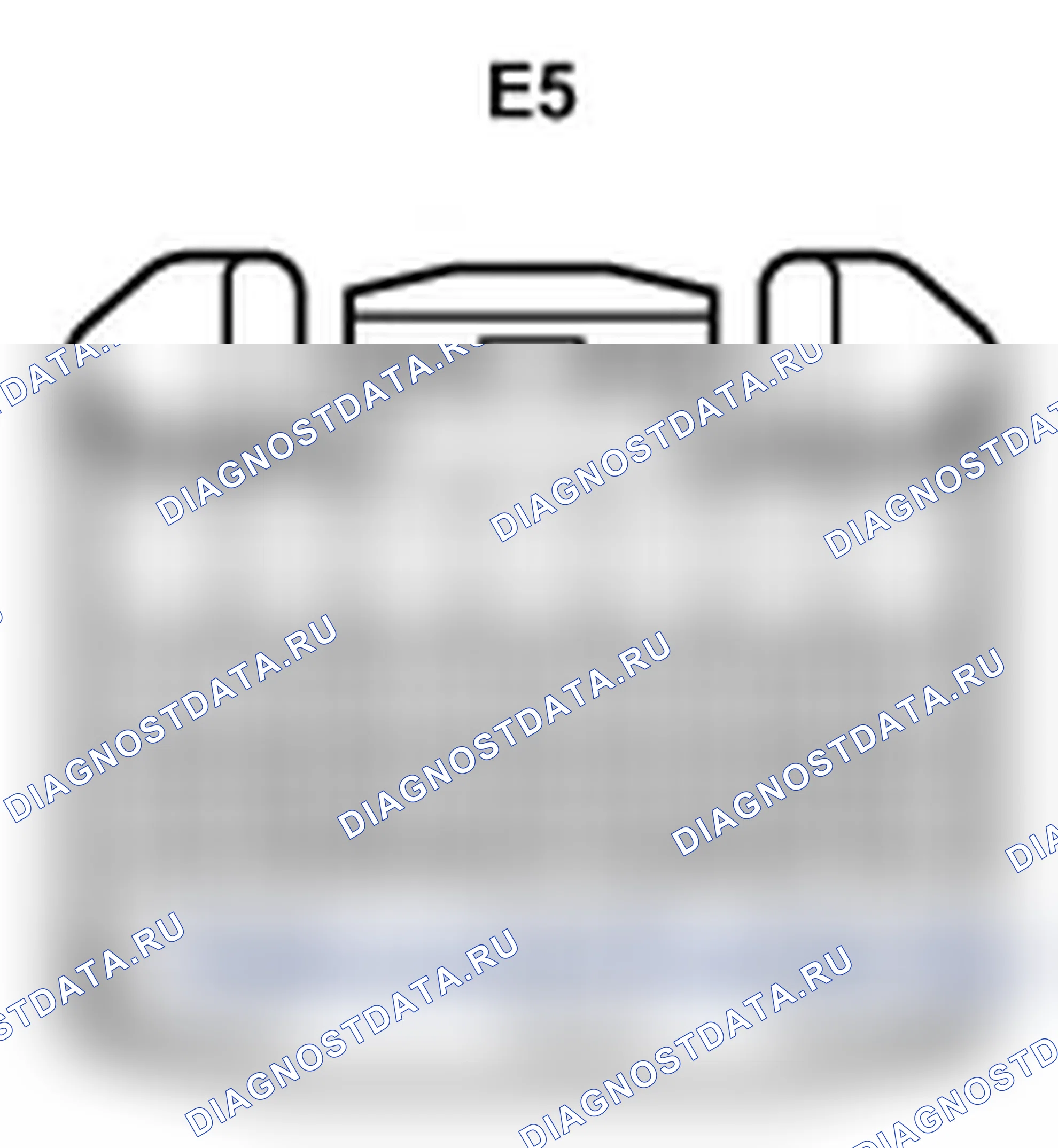 Рис. 188: Вид с торца разъема блок управления двигателем (E5). Lexus IS F I