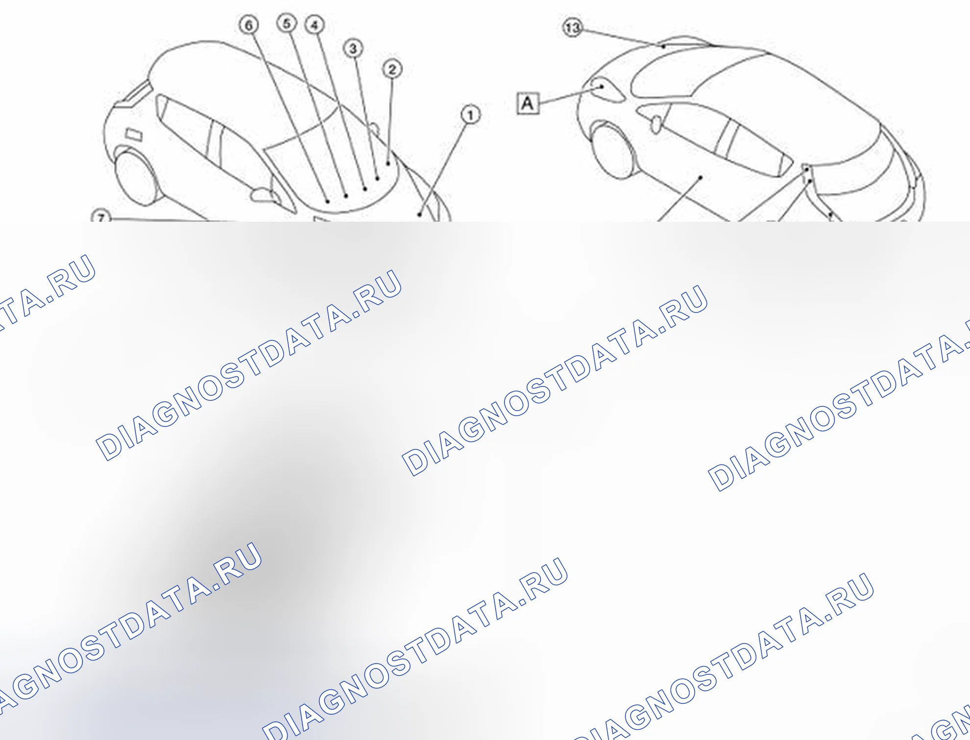 Рис. 54: Расположение компонентов. Nissan Leaf I