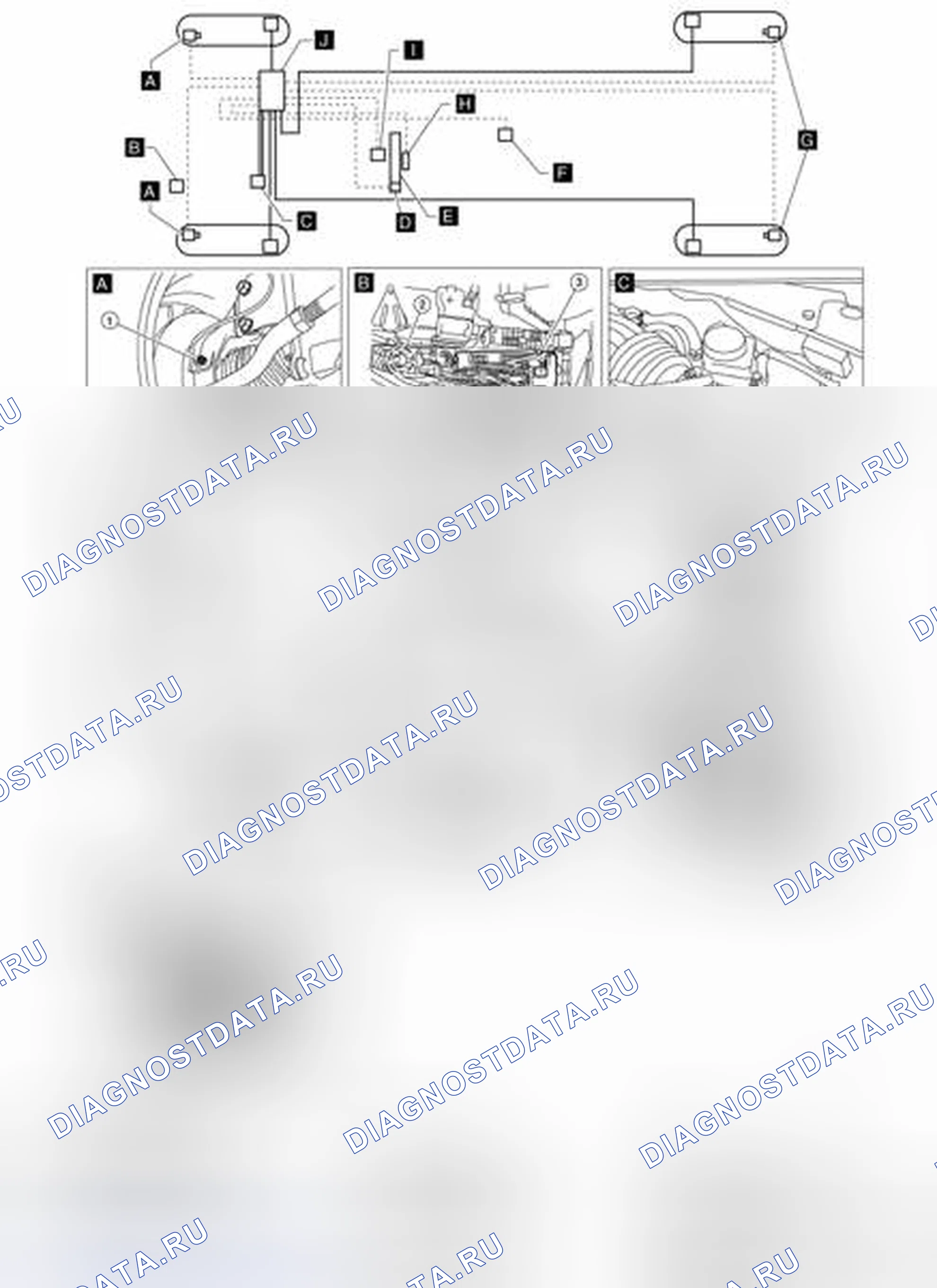 Рис. 48: Расположение компонентов. Nissan Altima L33