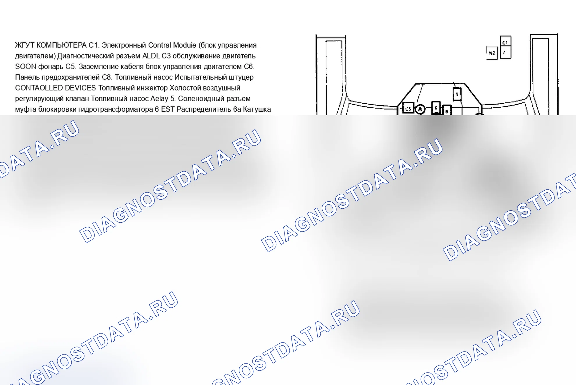 Рис. 4: Расположение компонентов (4 из 8). Chevrolet Cutaway G30 