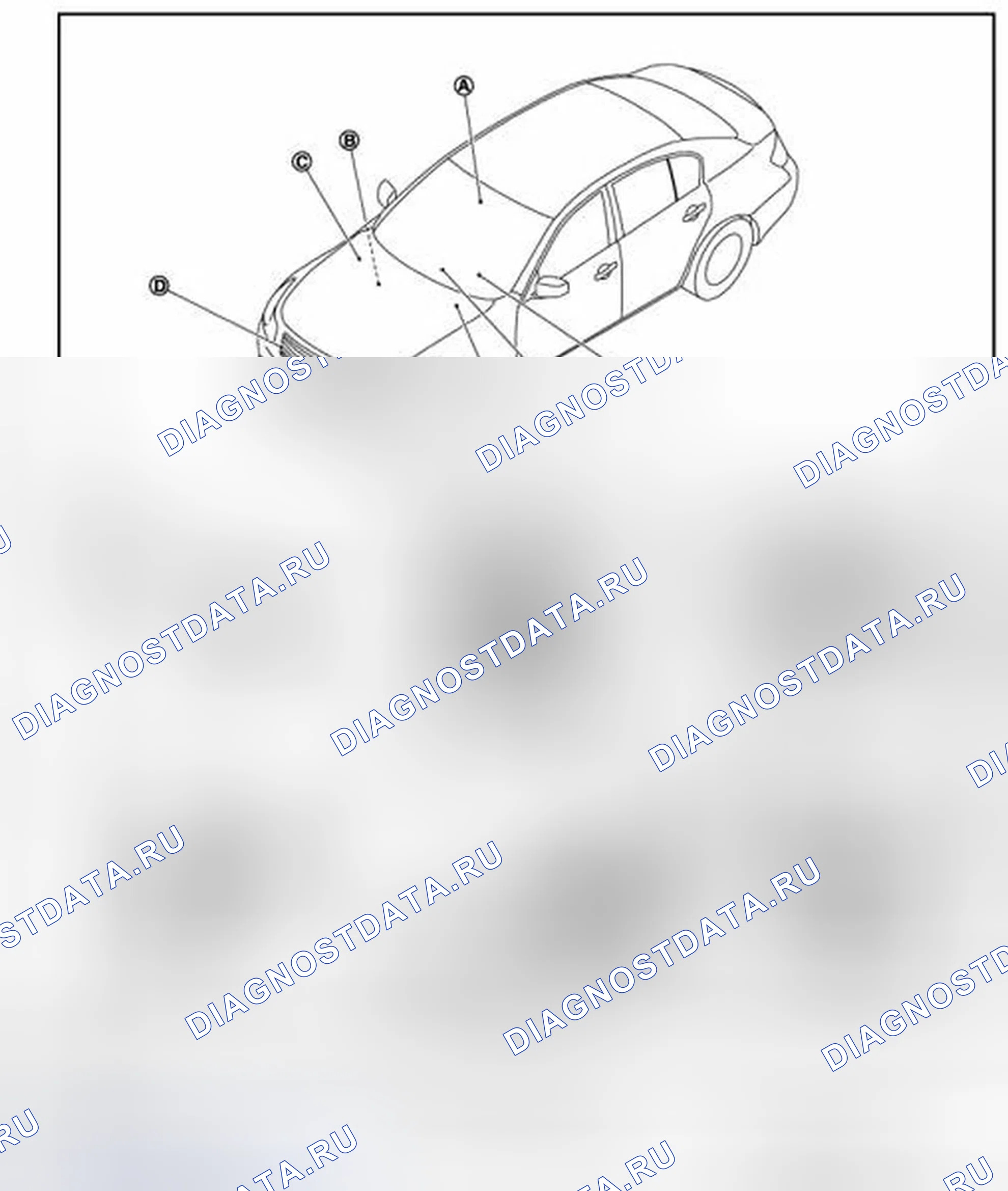 Рис. 33: С ДАТЧИКОМ ДОЖДЯ: Расположение компонентов. Infiniti G25 IV рестайлинг