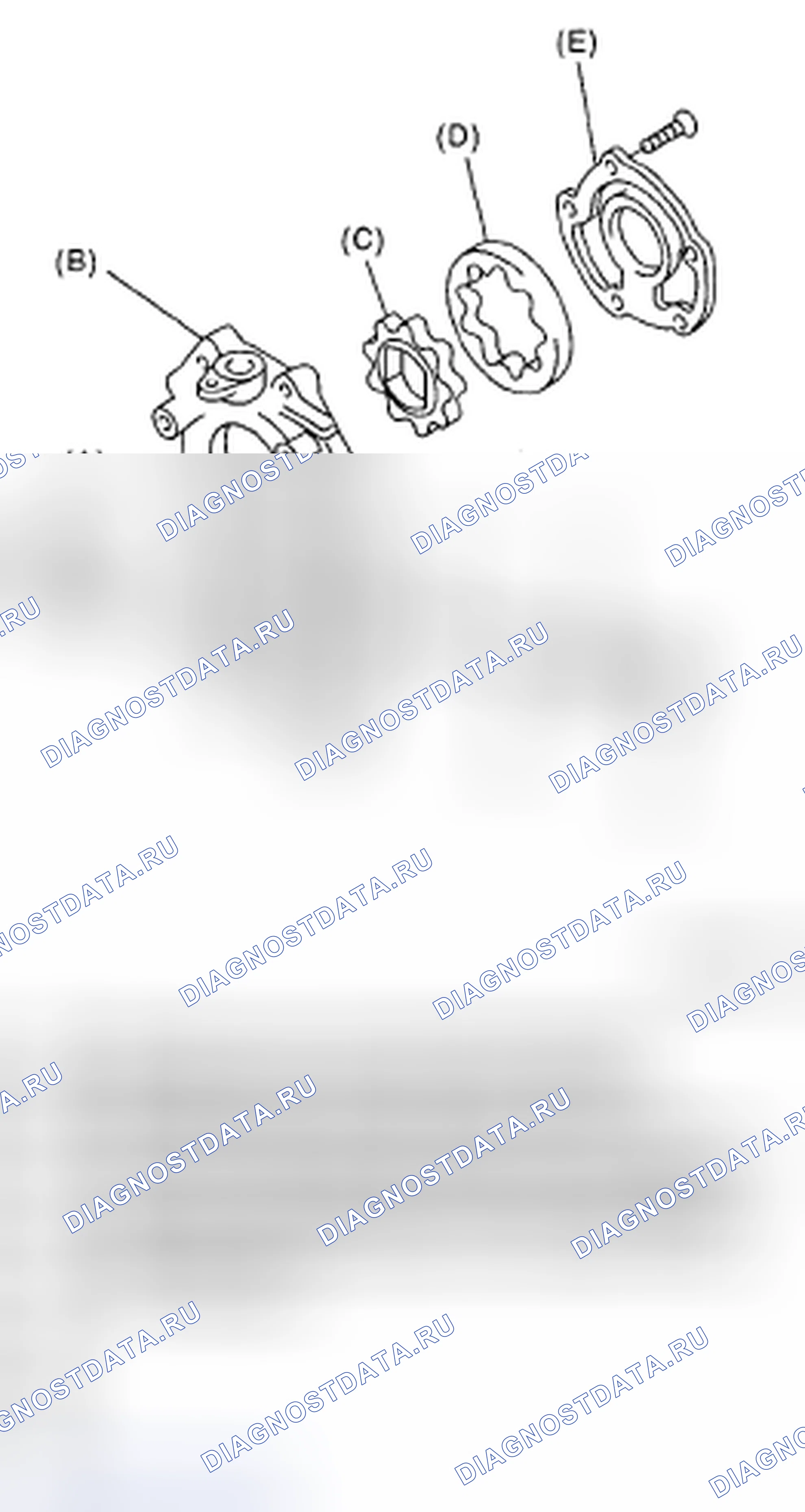 Рис. 18. Разборка масляного насоса. Subaru Impreza GD/GC/GG рестайлинг 2