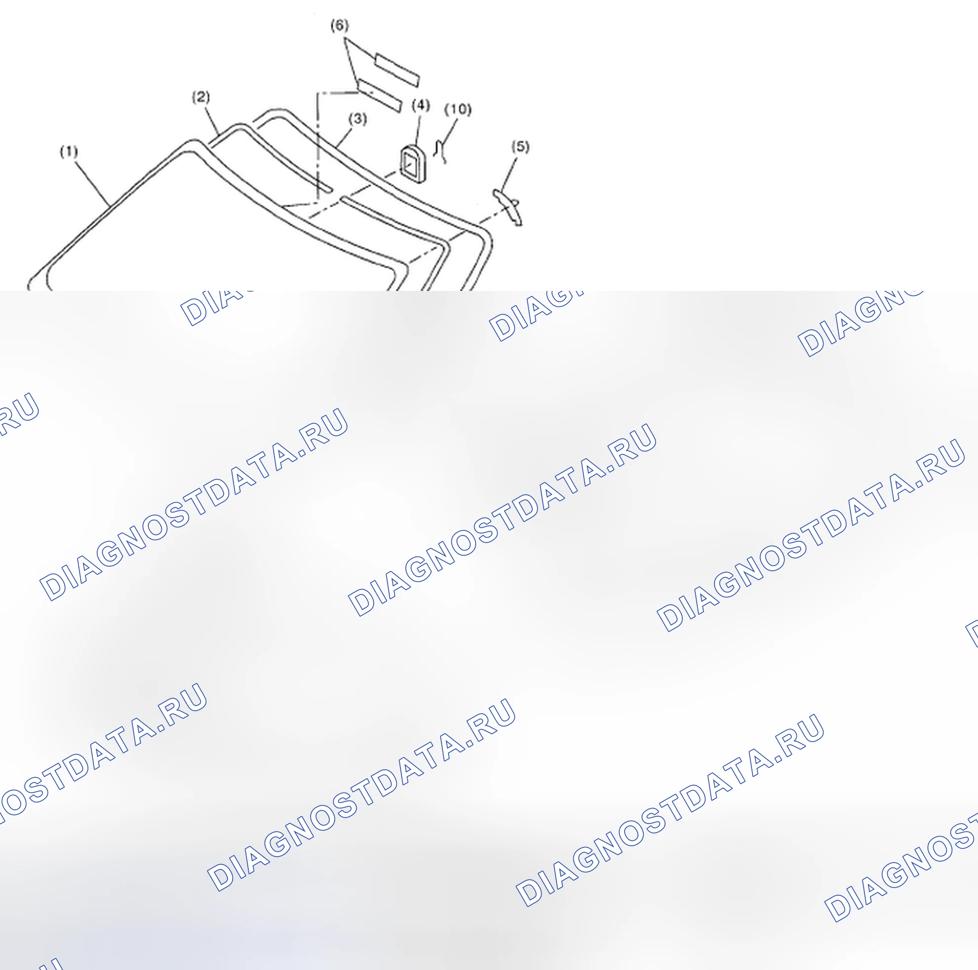 Рис. 2: Идентификация фиксированного компонента стекла (модель вагона). Subaru Impreza GD/GC/GG рестайлинг 2