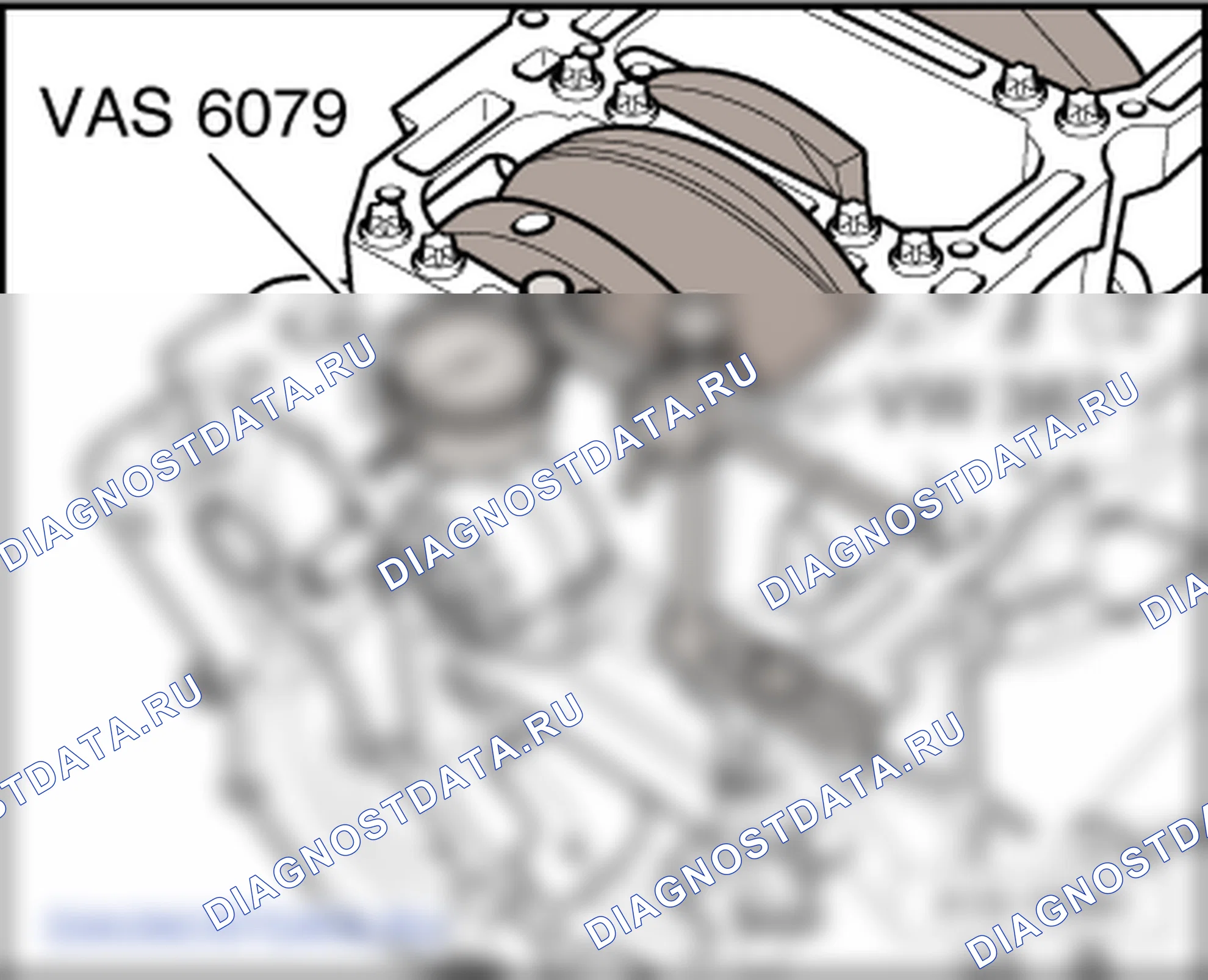 Измерение осевого зазора коленчатого вала (диам. 2). Audi Q5 II