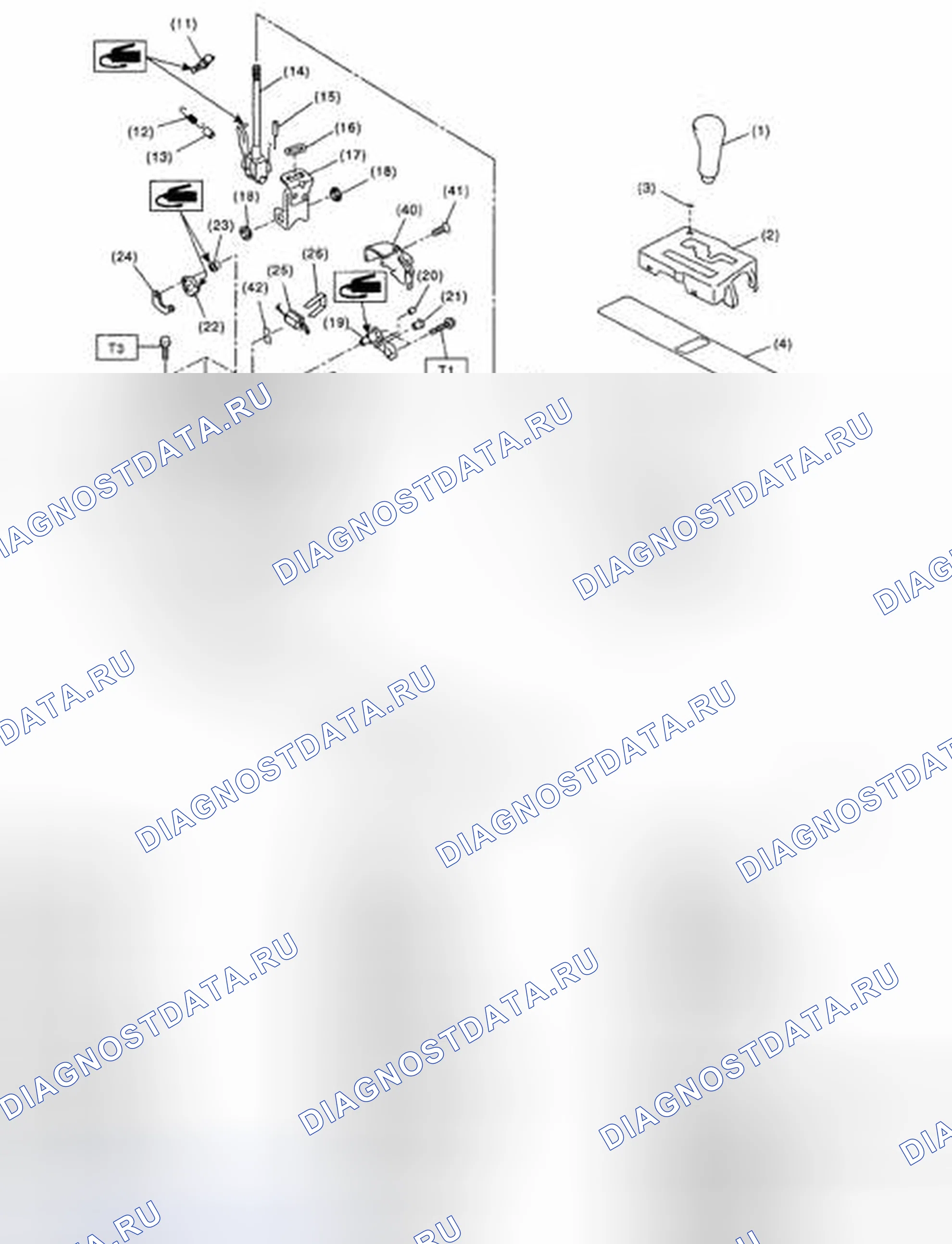 Рис. 2: РЫЧАГ ВЫБОРА. Subaru Impreza WRX GD/GG рестайлинг 2